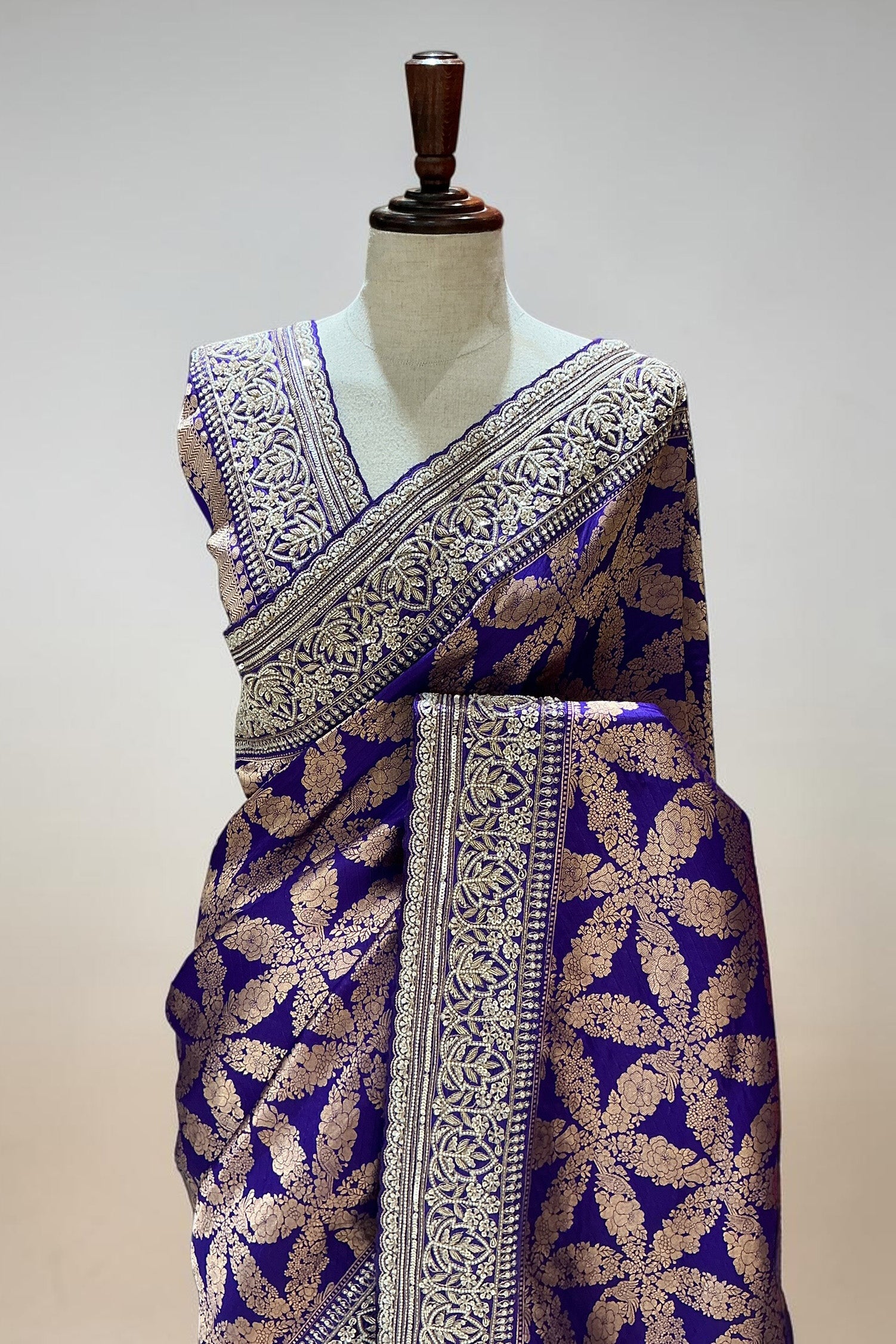 Violet Banarasi Silk Saree