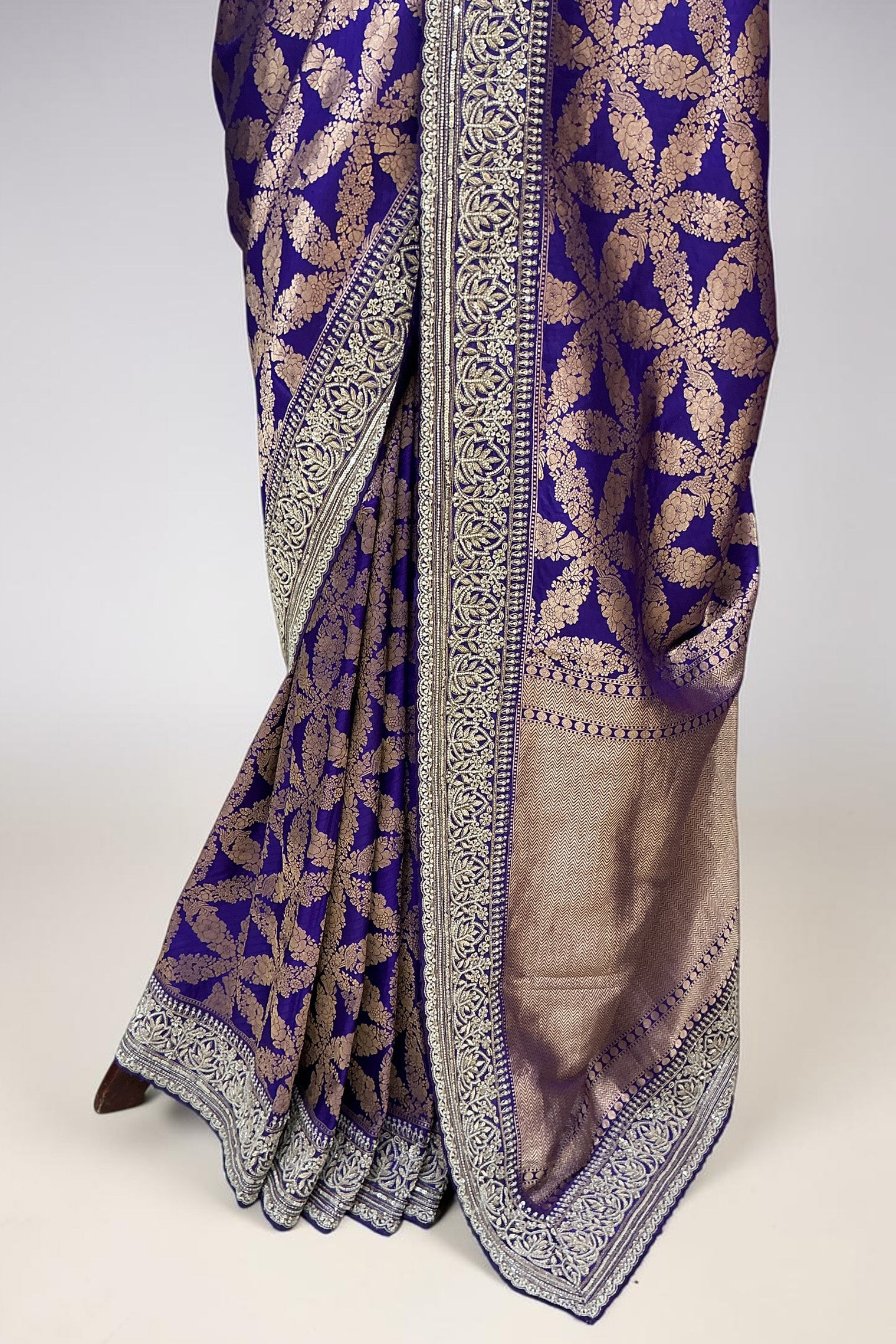 Violet Banarasi Silk Saree