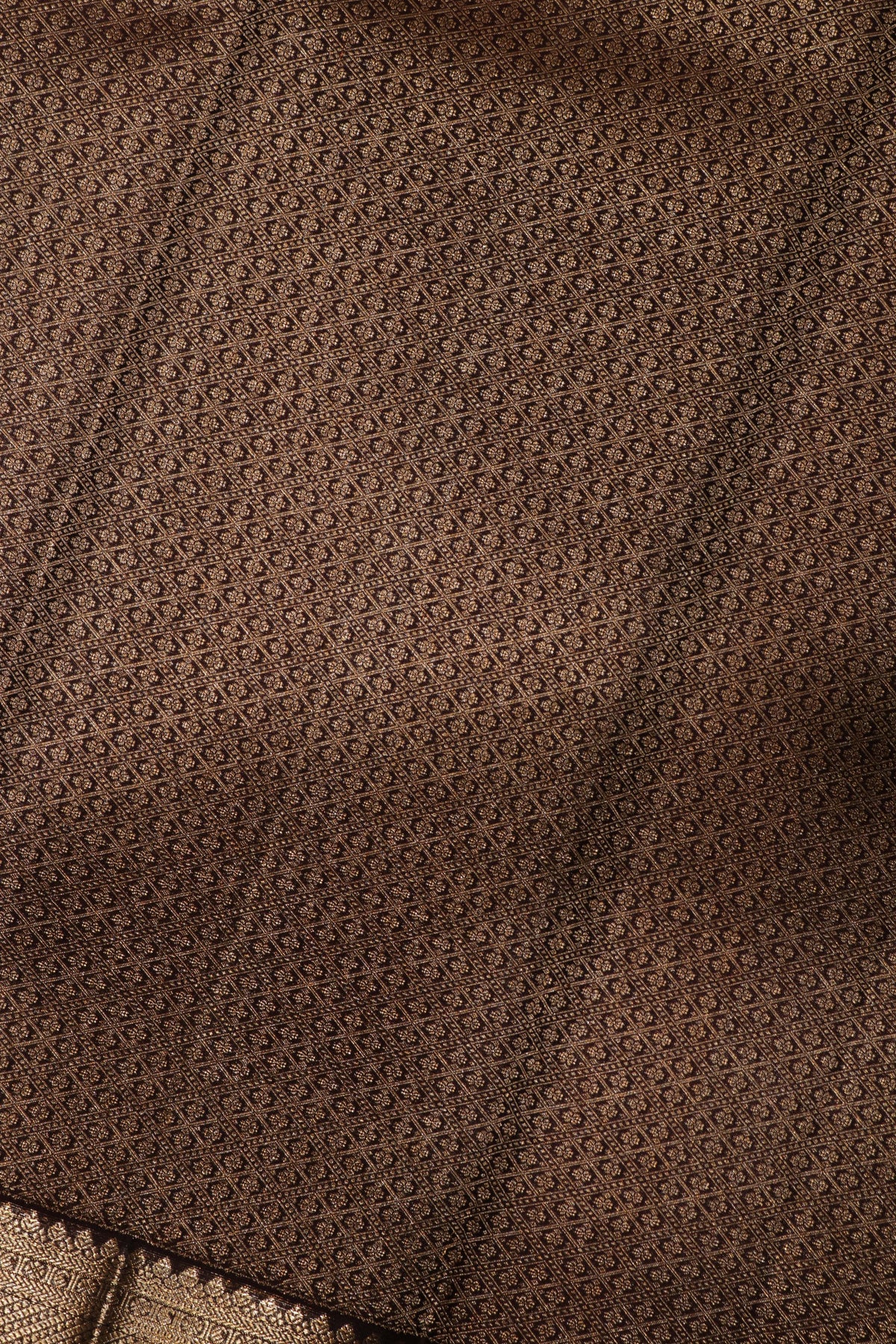 Dark Brown Kanchivaram Silk Saree
