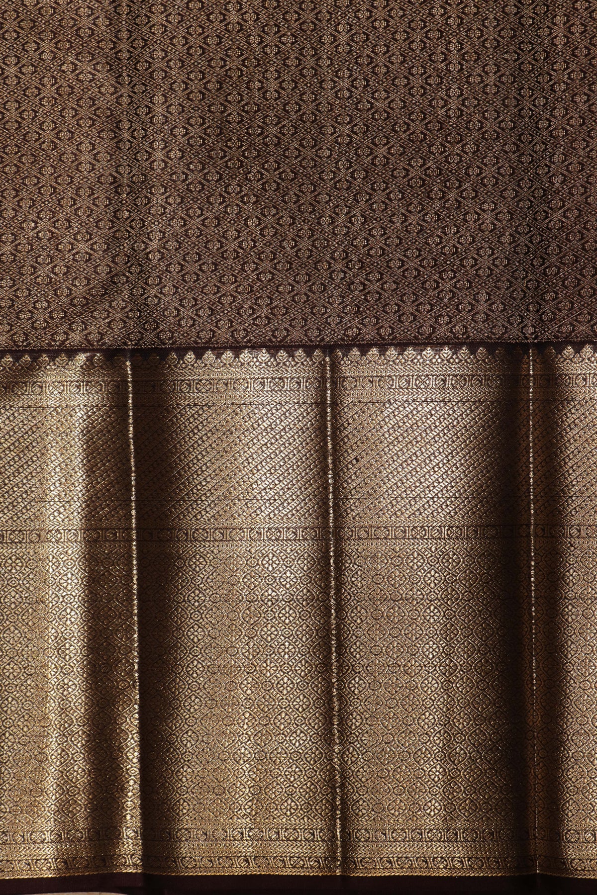 Dark Brown Kanchivaram Silk Saree