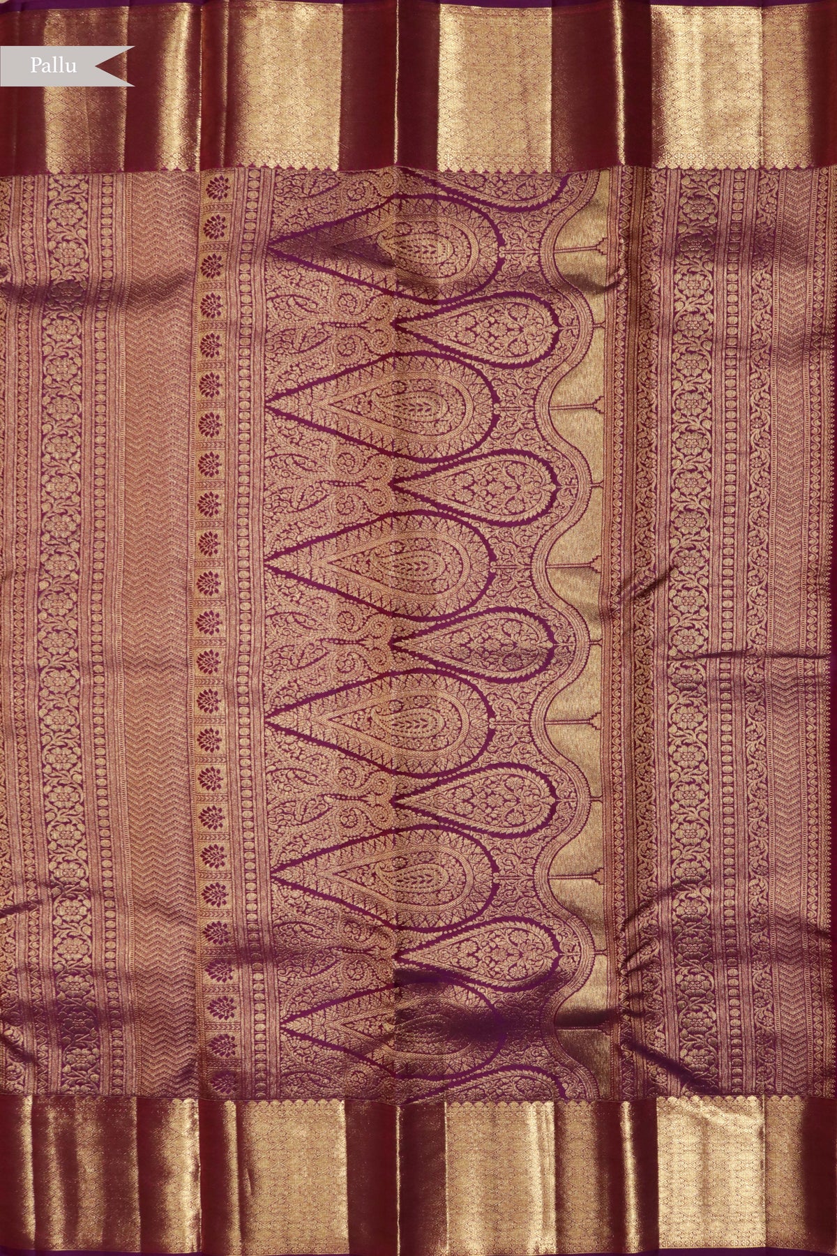Violet Kanchivaram Silk Peacock Butti Saree
