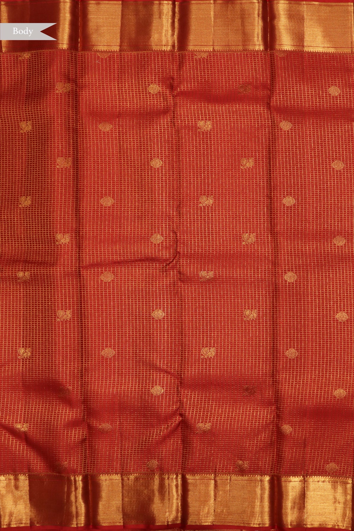 Red Kanchivaram Silk Checked Zari Saree