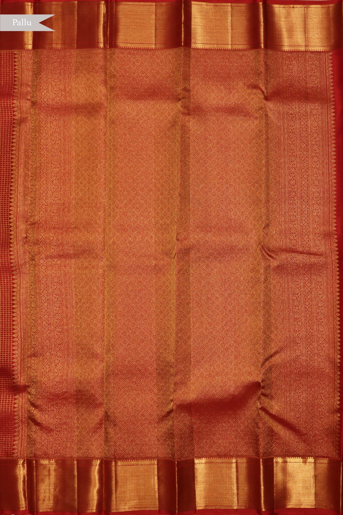 Red Kanchivaram Silk Checked Zari Saree