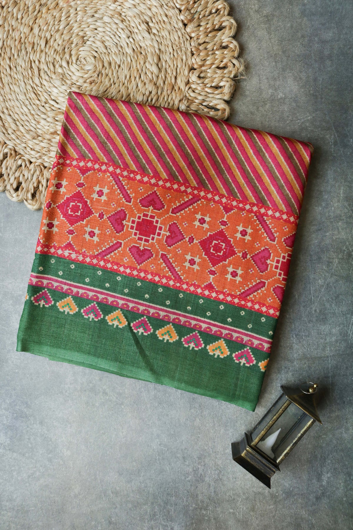 Multicolour Soft Tussar Silk Saree