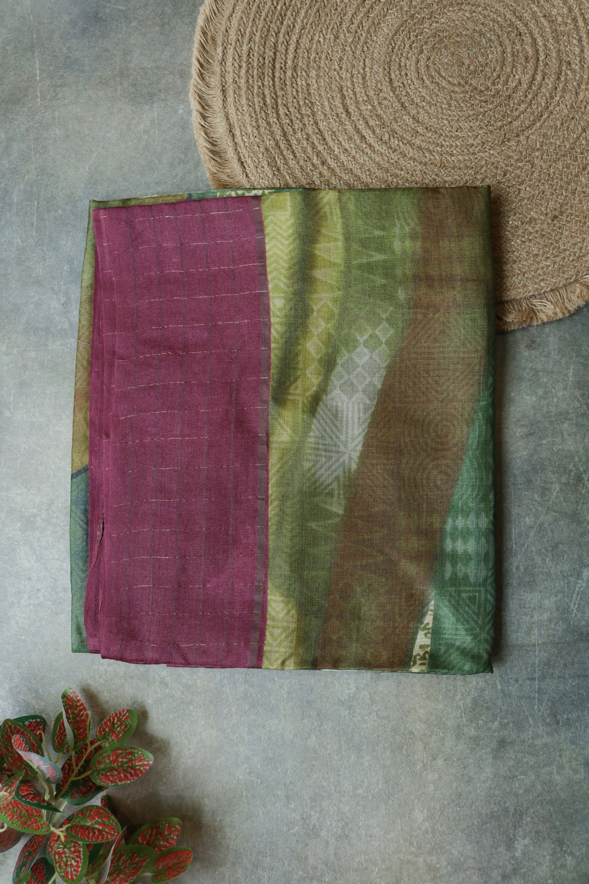 Green Soft Tussar Silk Saree