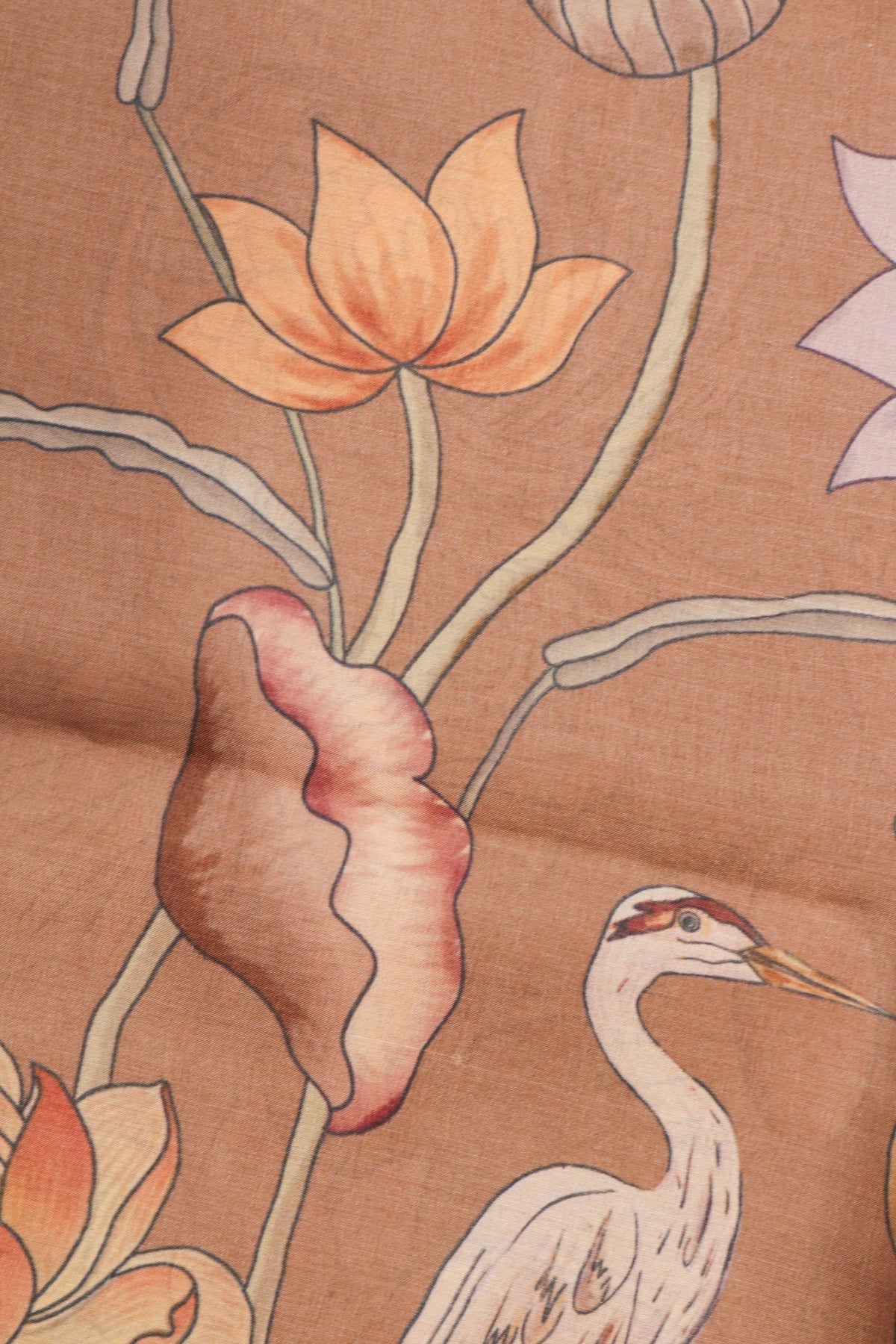Peach Tussar Silk Saree