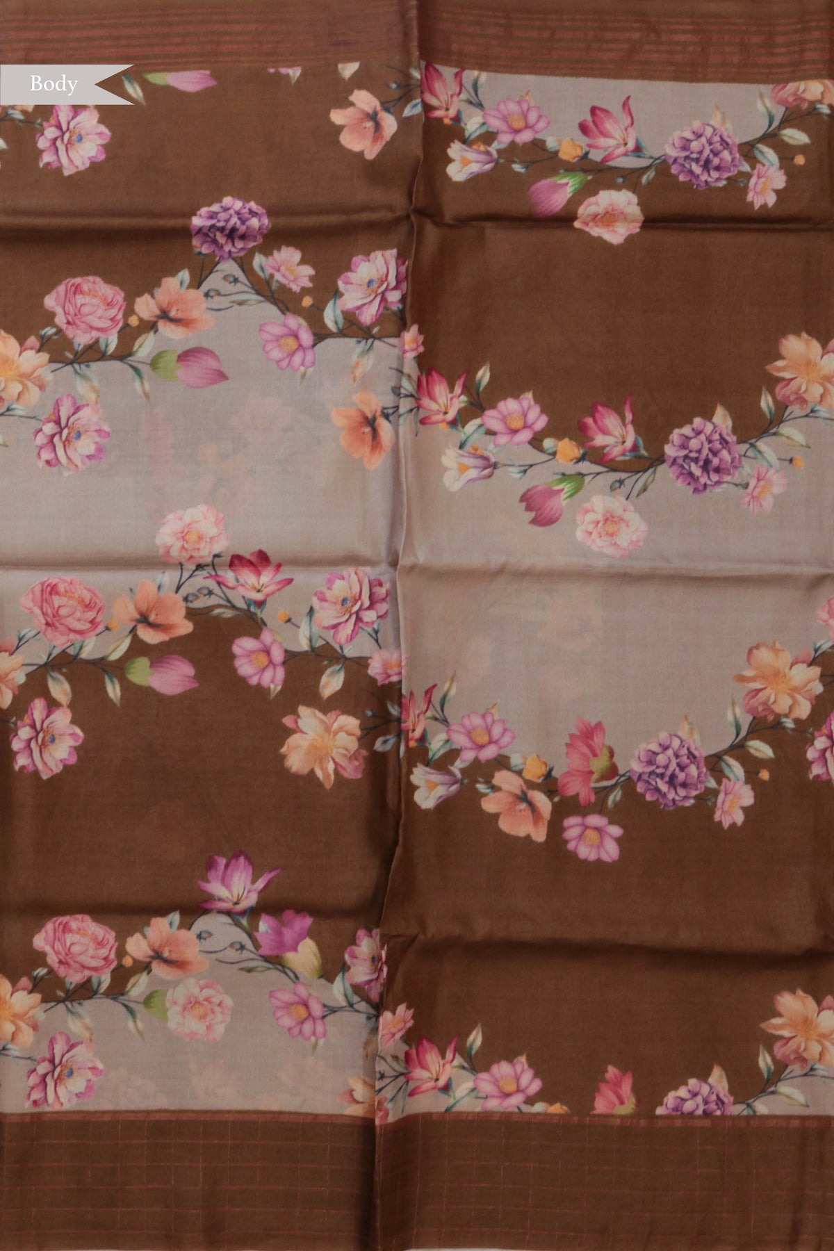Coffee Brown Tussar Silk Saree
