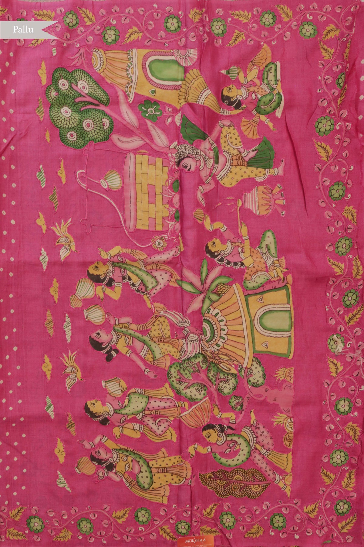 Rani Pink Tussar Silk Saree