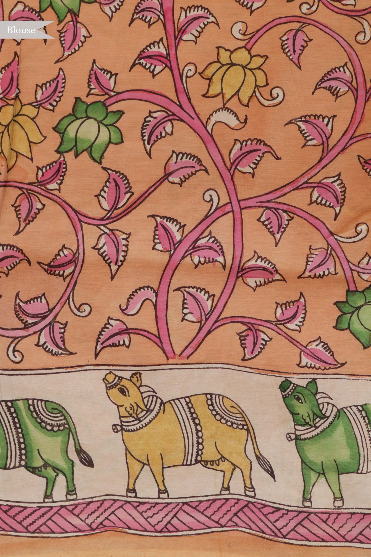 Rani Pink Tussar Silk Saree