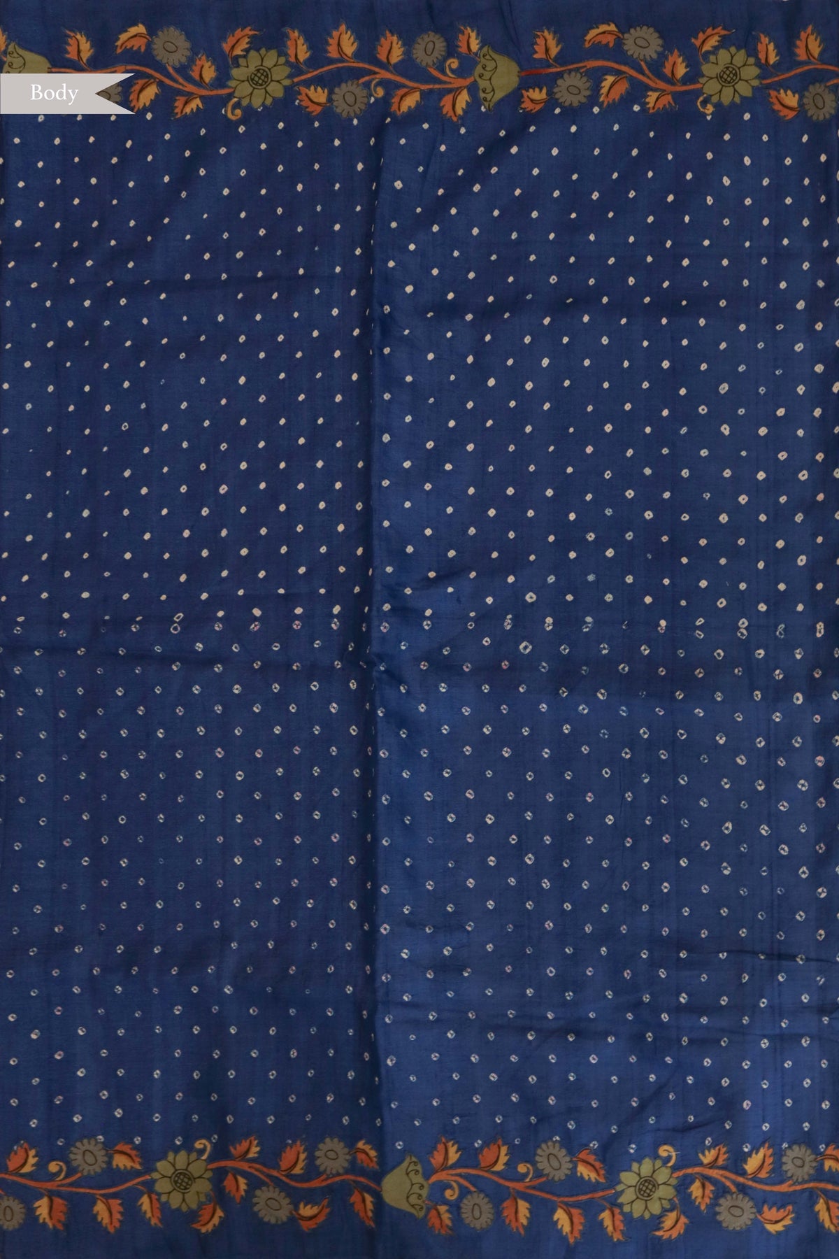 Royal Blue Tussar Silk Saree - Mokshaa