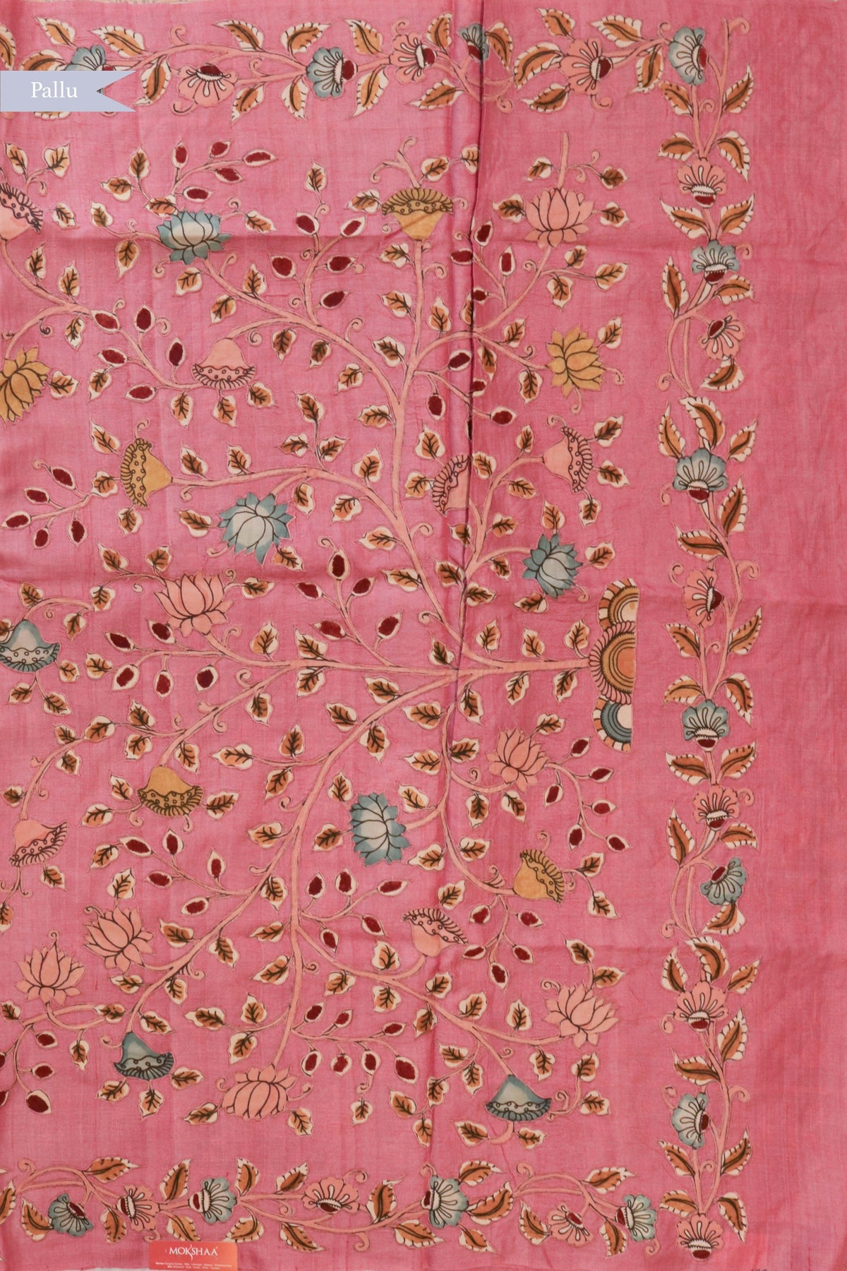 Rose Pink Tussar Silk Saree