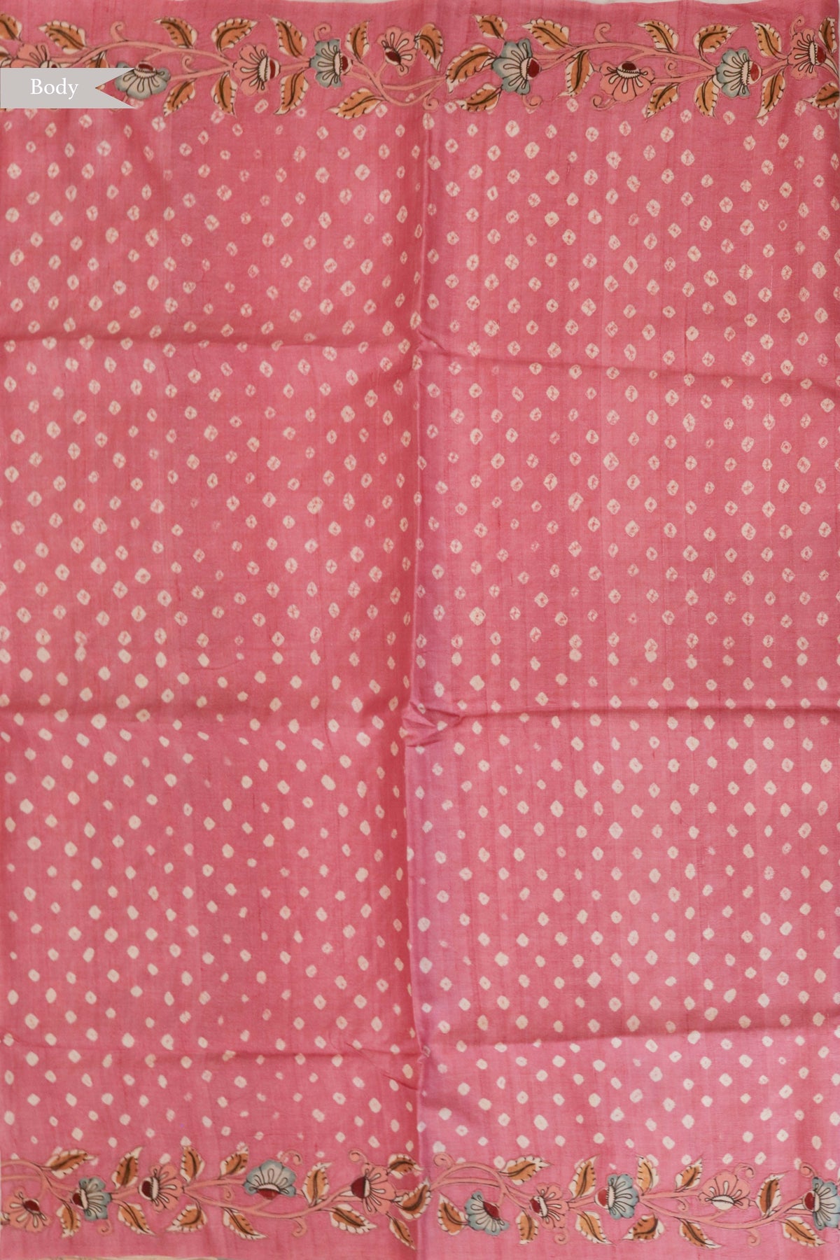 Rose Pink Tussar Silk Saree