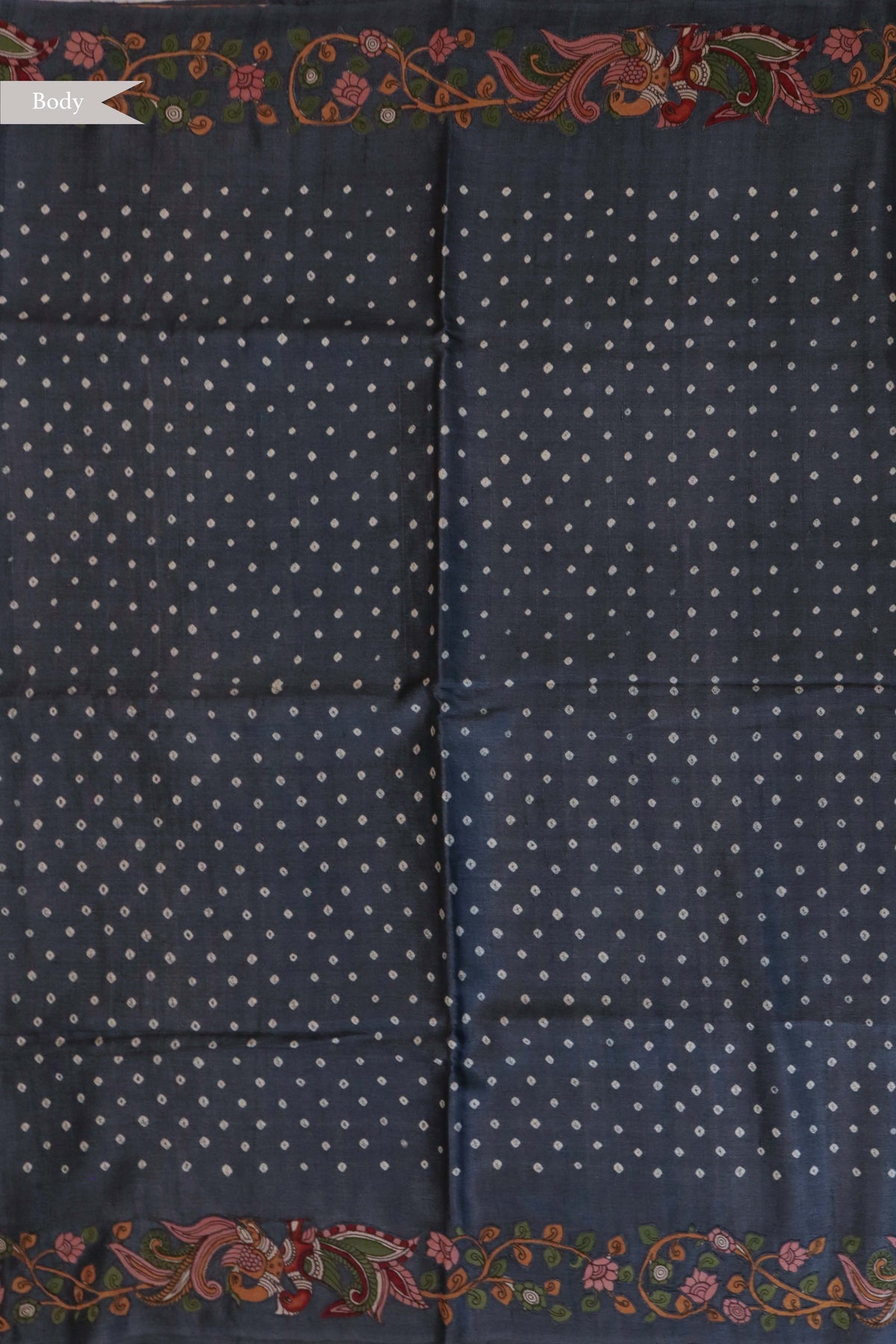 Slate Blue Tussar Silk Saree
