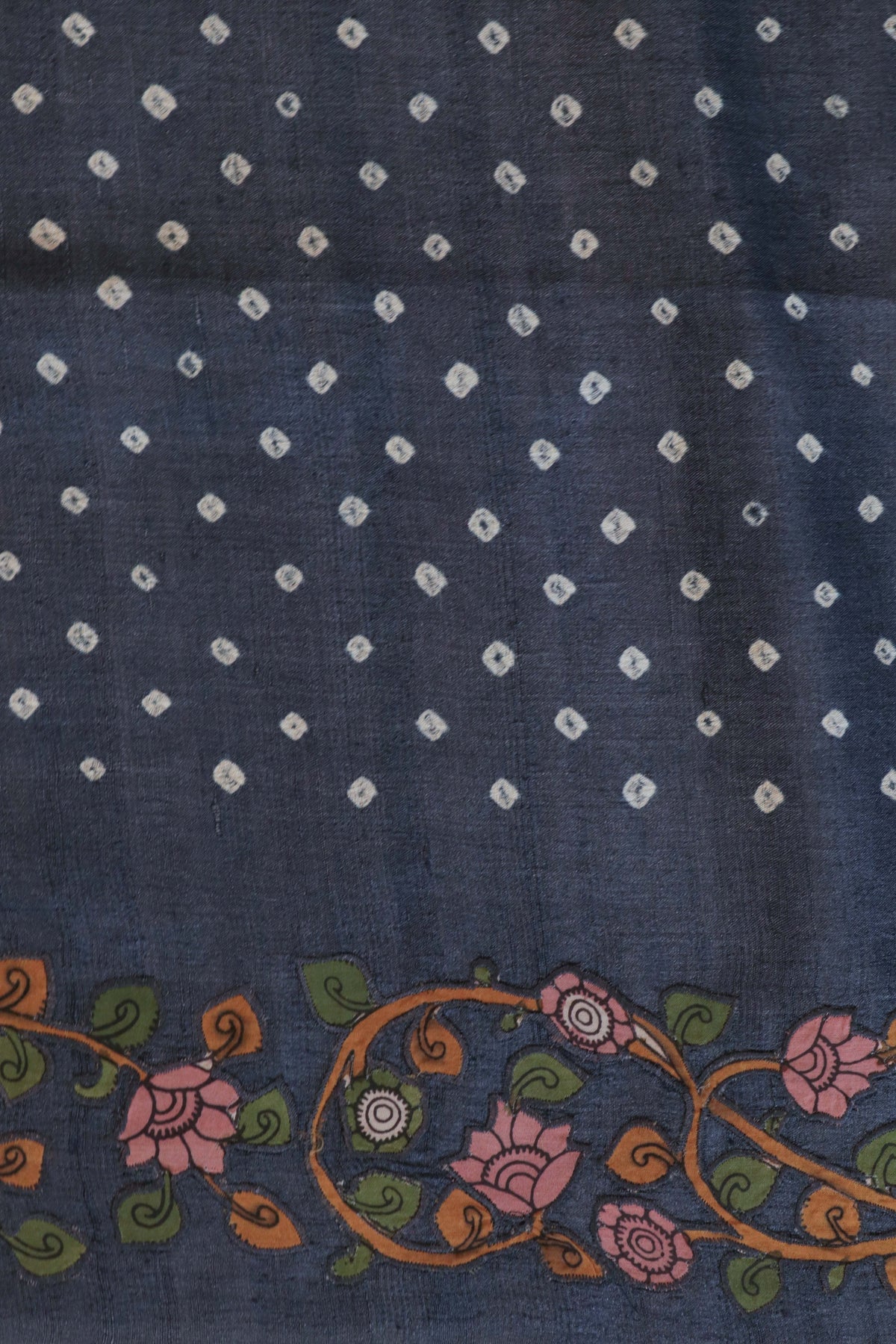 Slate Blue Tussar Silk Saree
