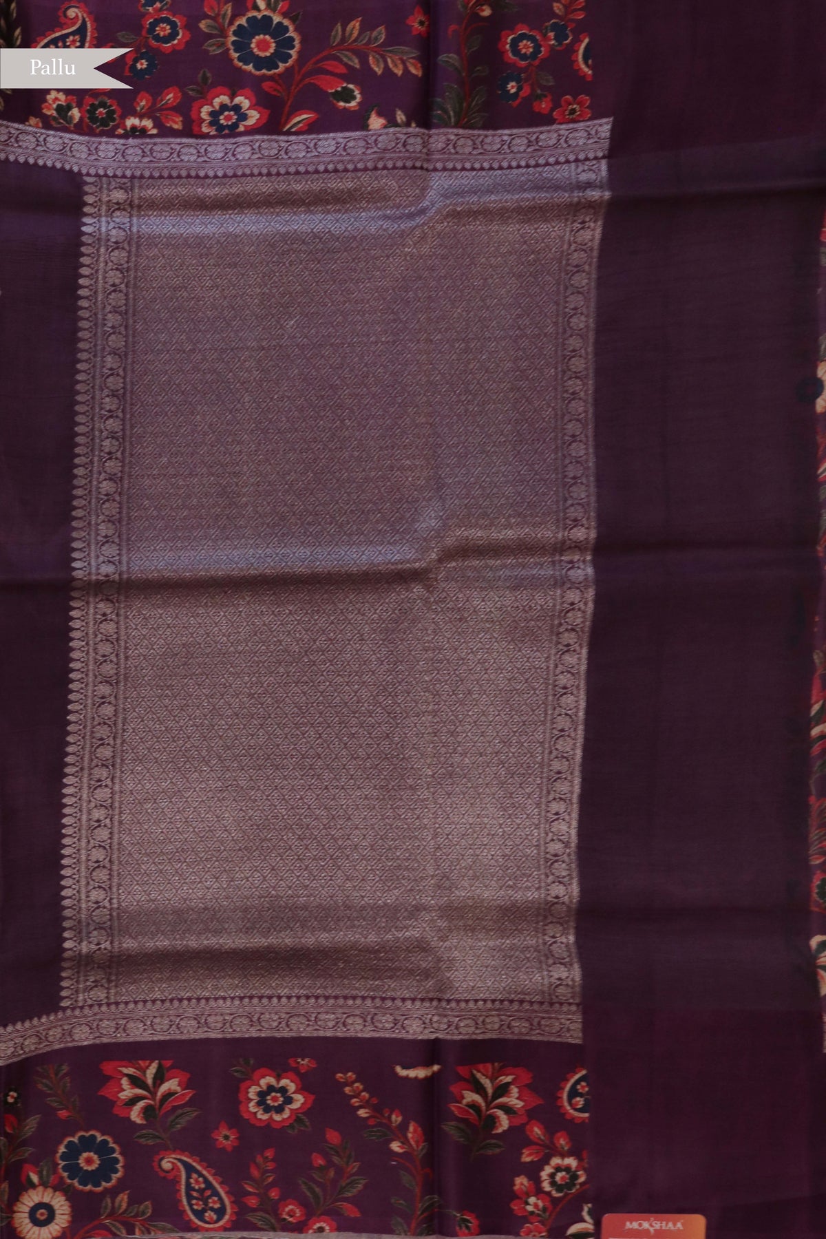 Deep Purple Tussar Silk Saree - Mokshaa