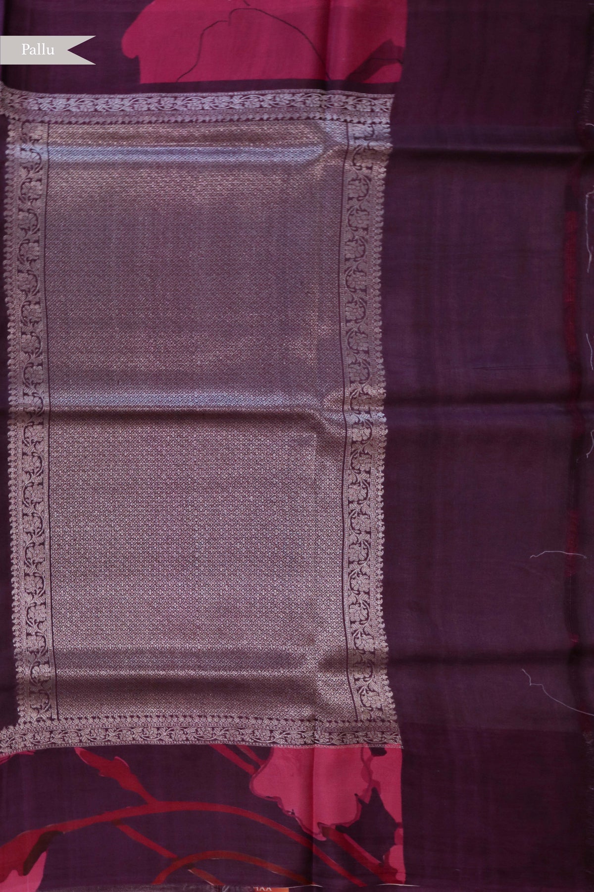 Deep Plum Tussar Silk Saree
