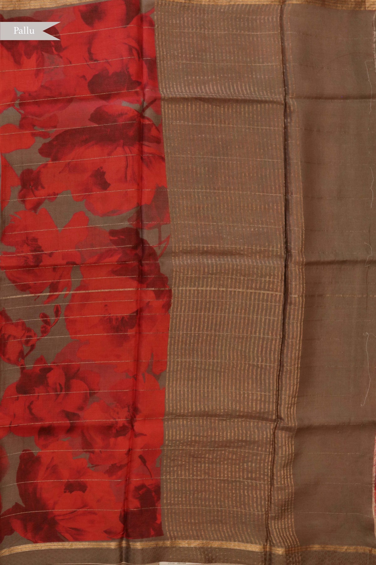 Taupe Brown Soft Tussar Silk Saree - Mokshaa