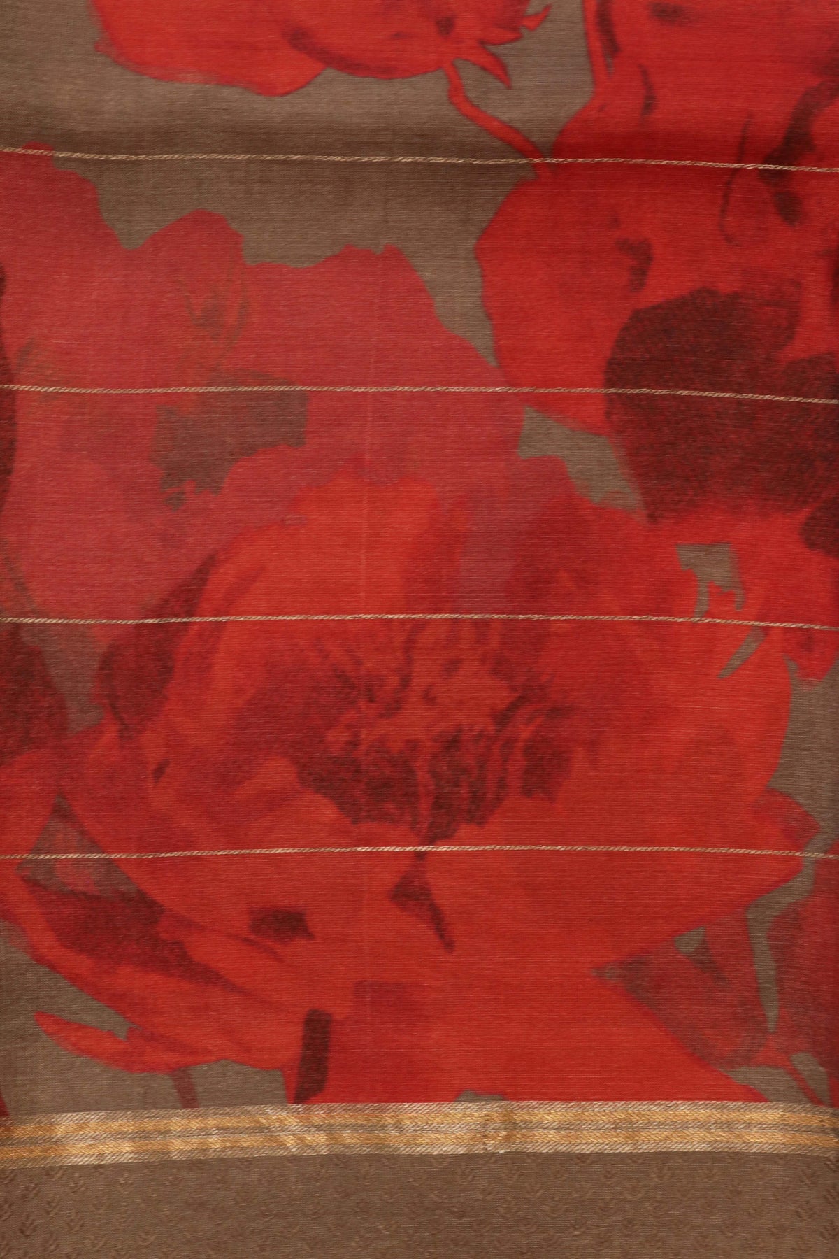 Taupe Brown Soft Tussar Silk Saree - Mokshaa
