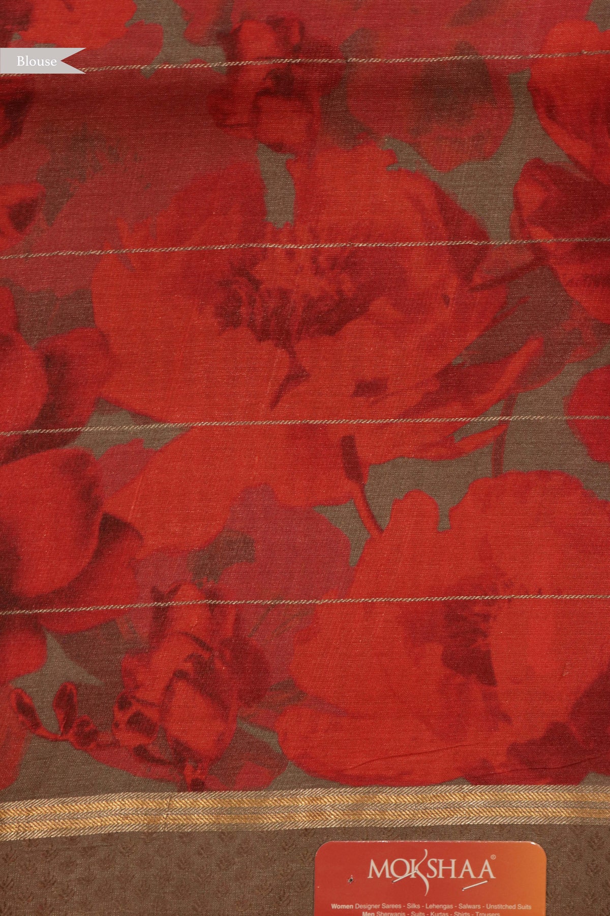Taupe Brown Soft Tussar Silk Saree - Mokshaa