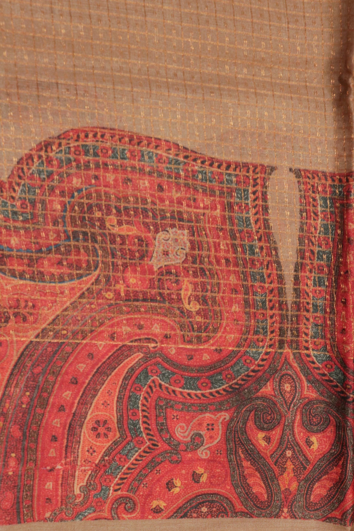 Beige Soft Tussar Silk Saree - Mokshaa