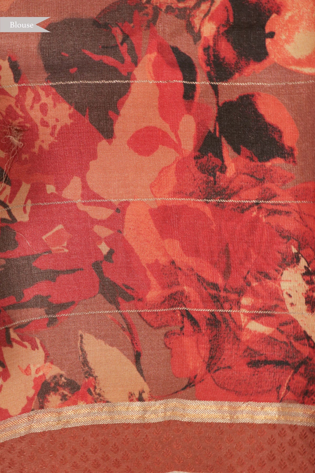 Rust Red Soft Tussar Silk Saree - Mokshaa
