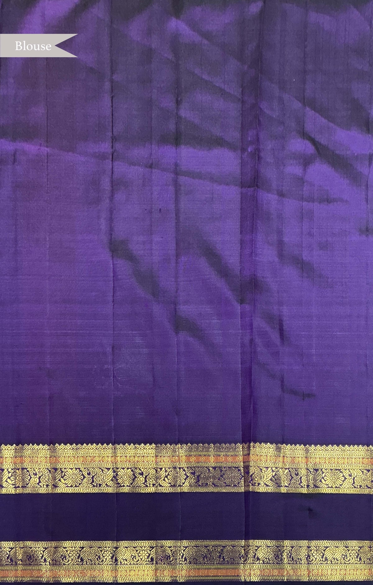 Purple Kanchipuram Silk Fusion Saree with Patan Patola Border
