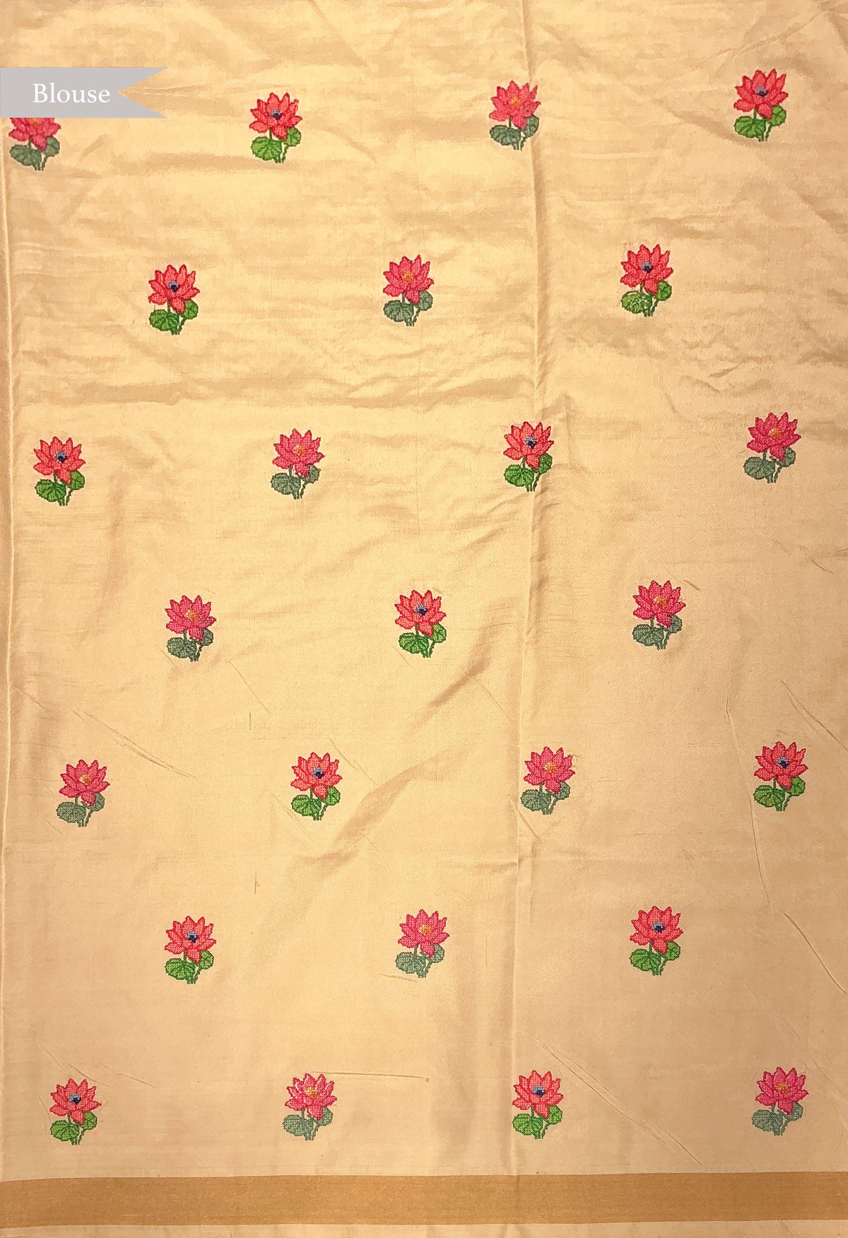 Rose Pink Twill Silk Patola Saree