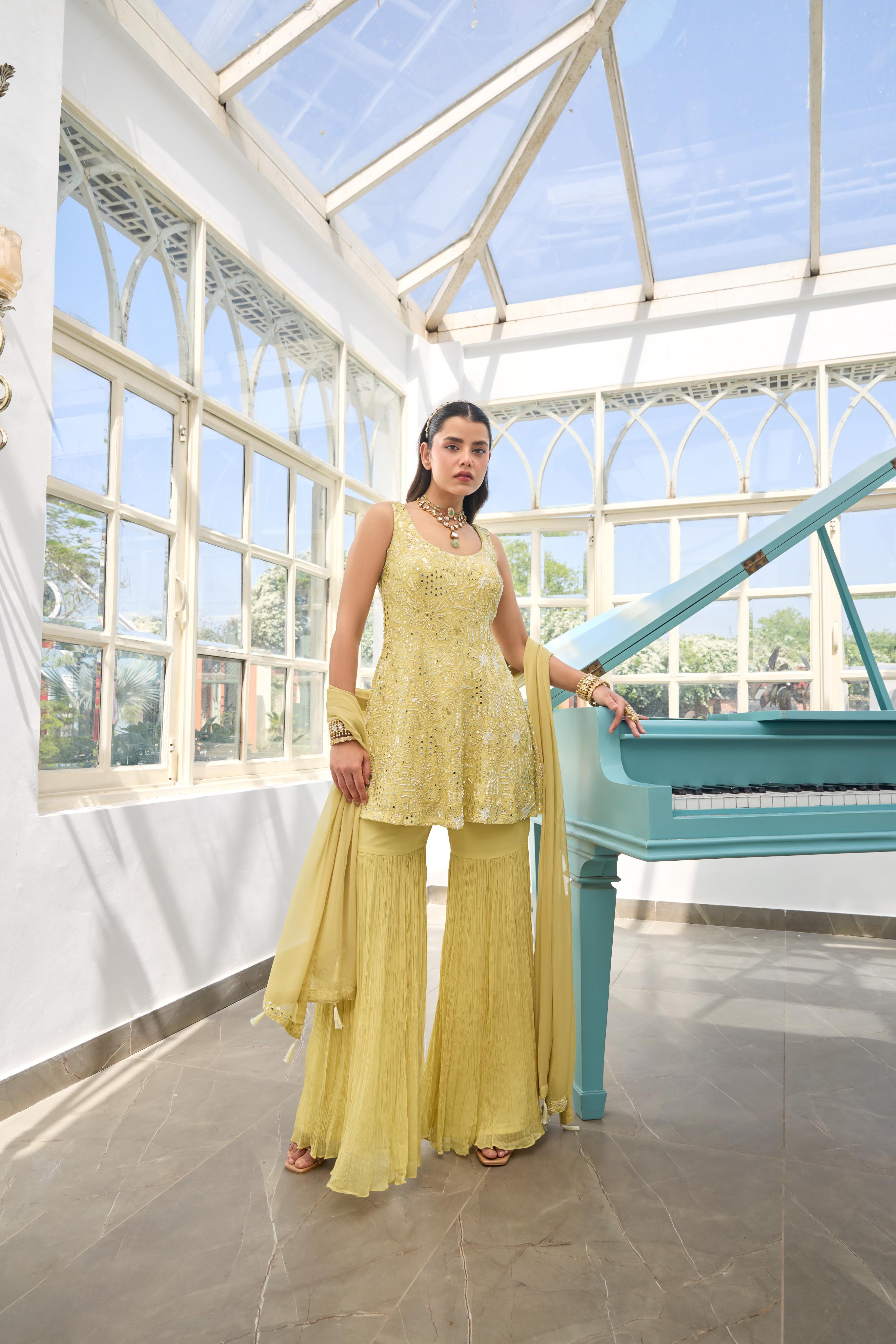 Sunshine Yellow Palazzo Set