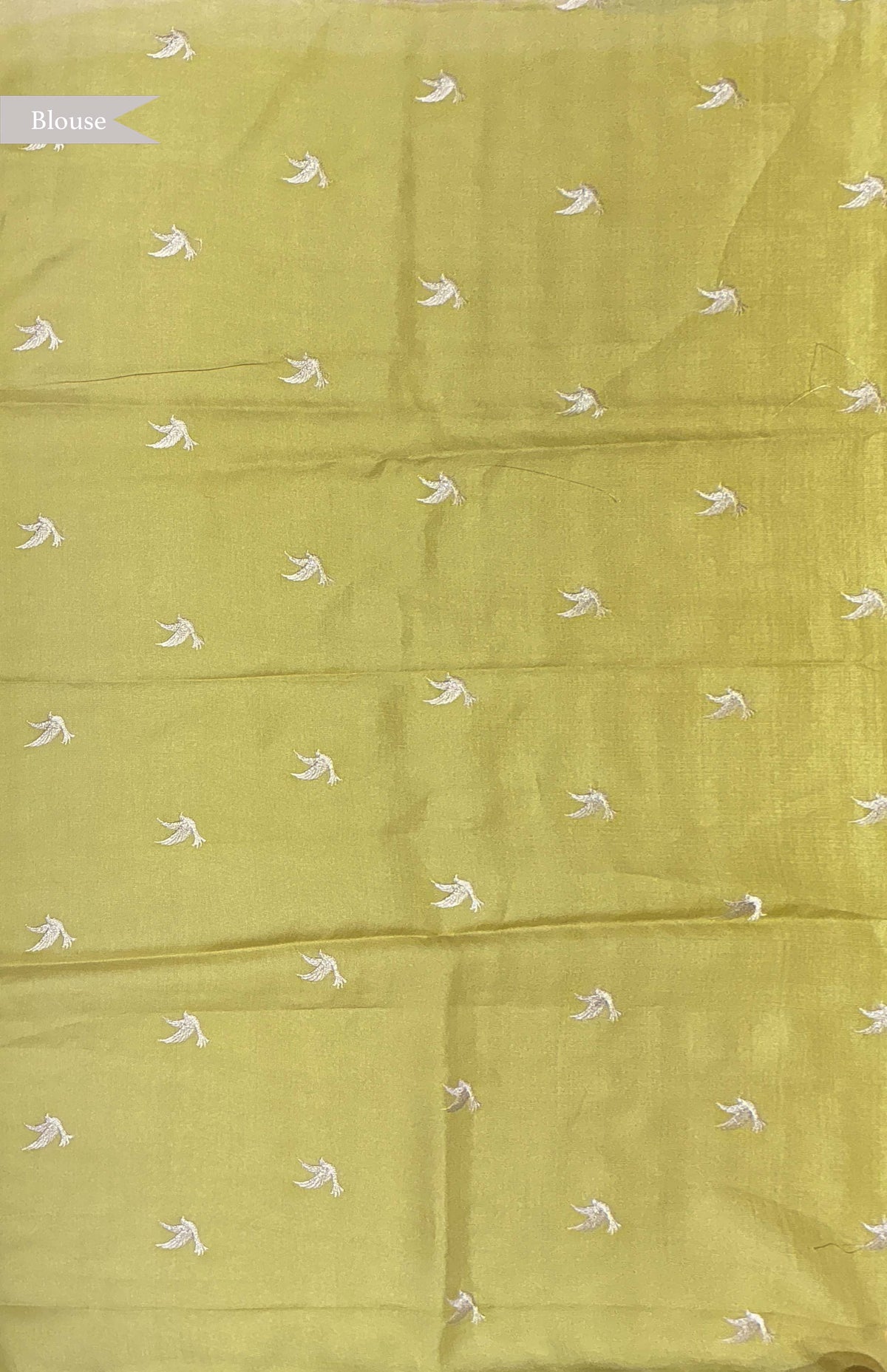 Lime Green Tussar Silk Saree