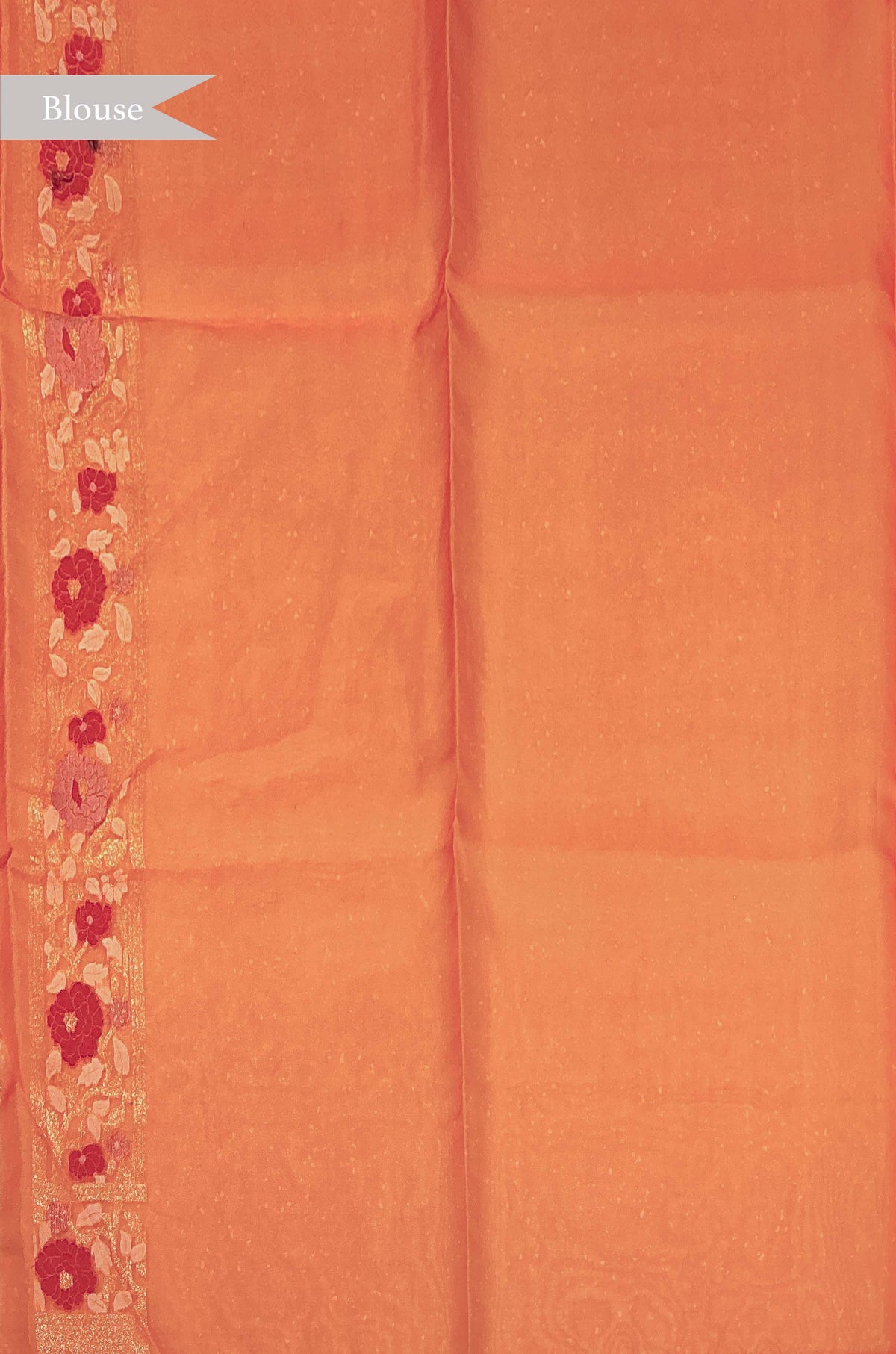 Orange Kora Silk Jamdani Saree