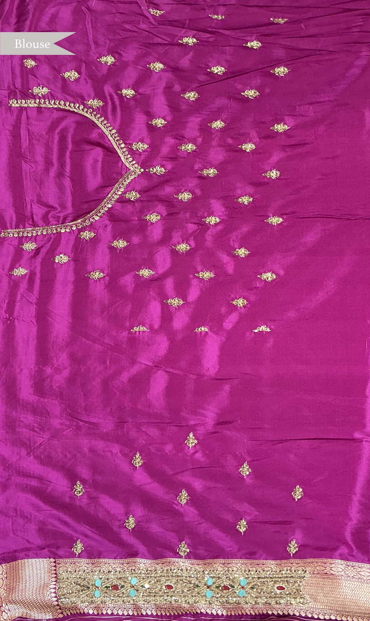Magenta Banarasi Silk Saree