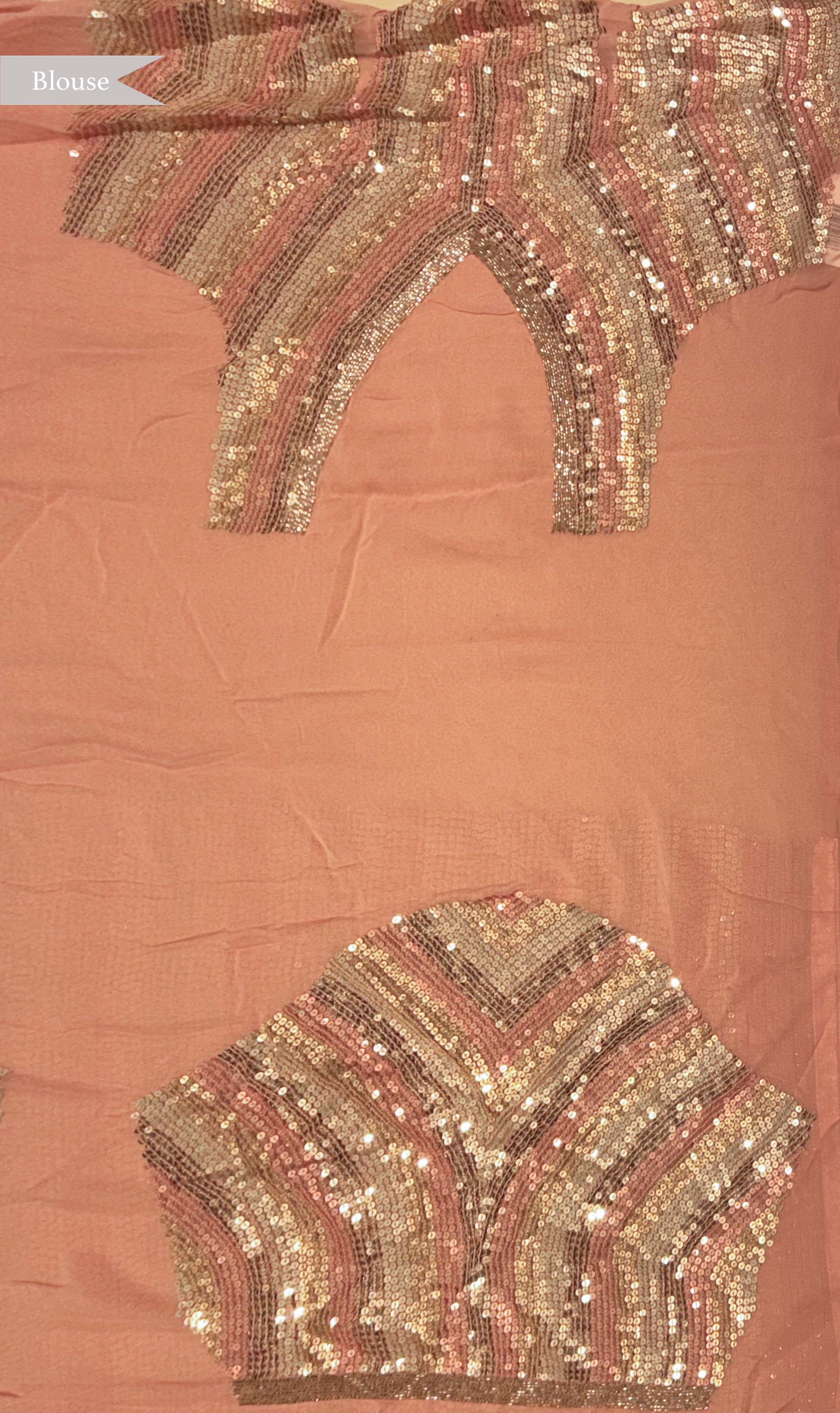 Rose Gold Georgette Saree