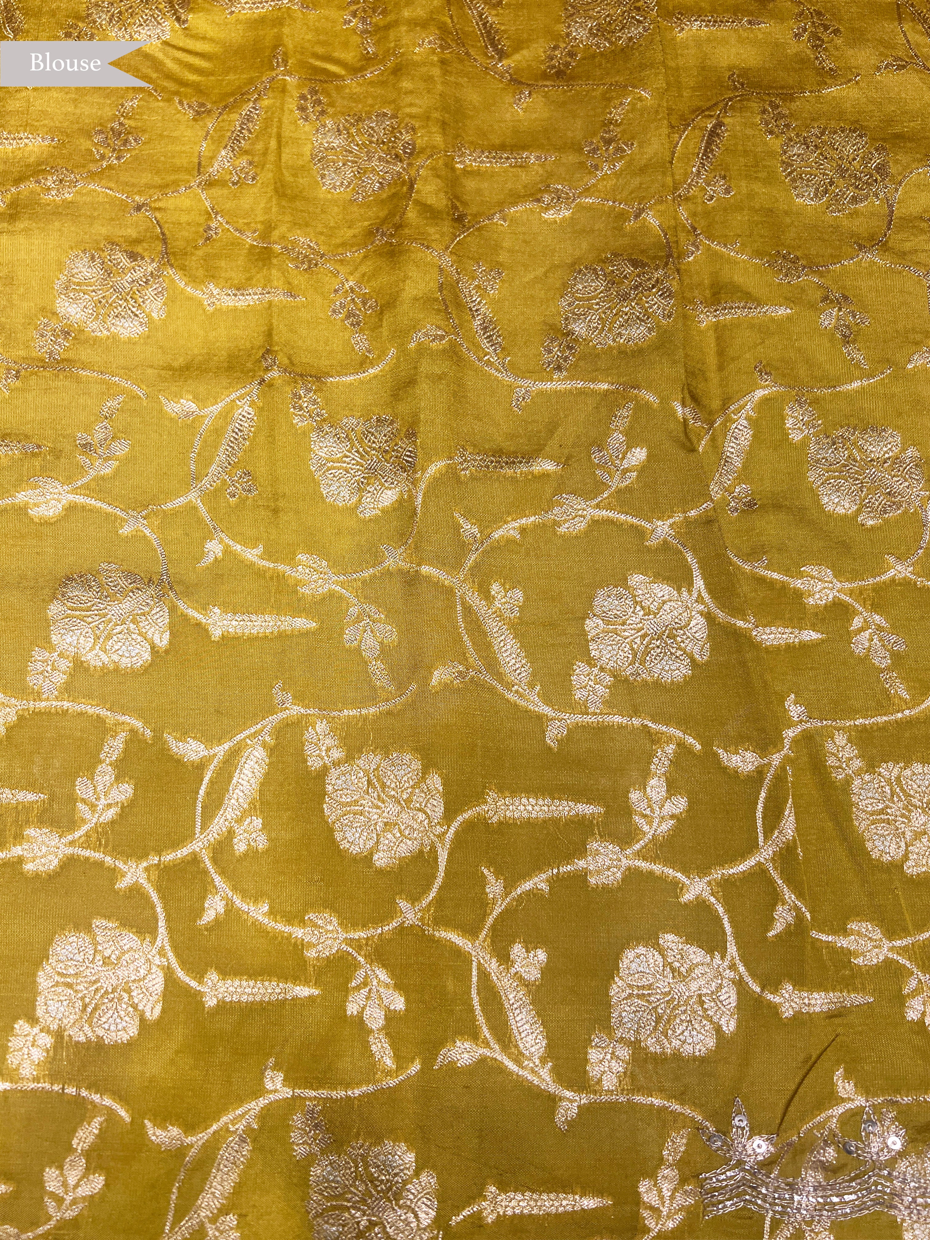 Dark Purple Organza Saree with Appliqué & Pita Zari Work