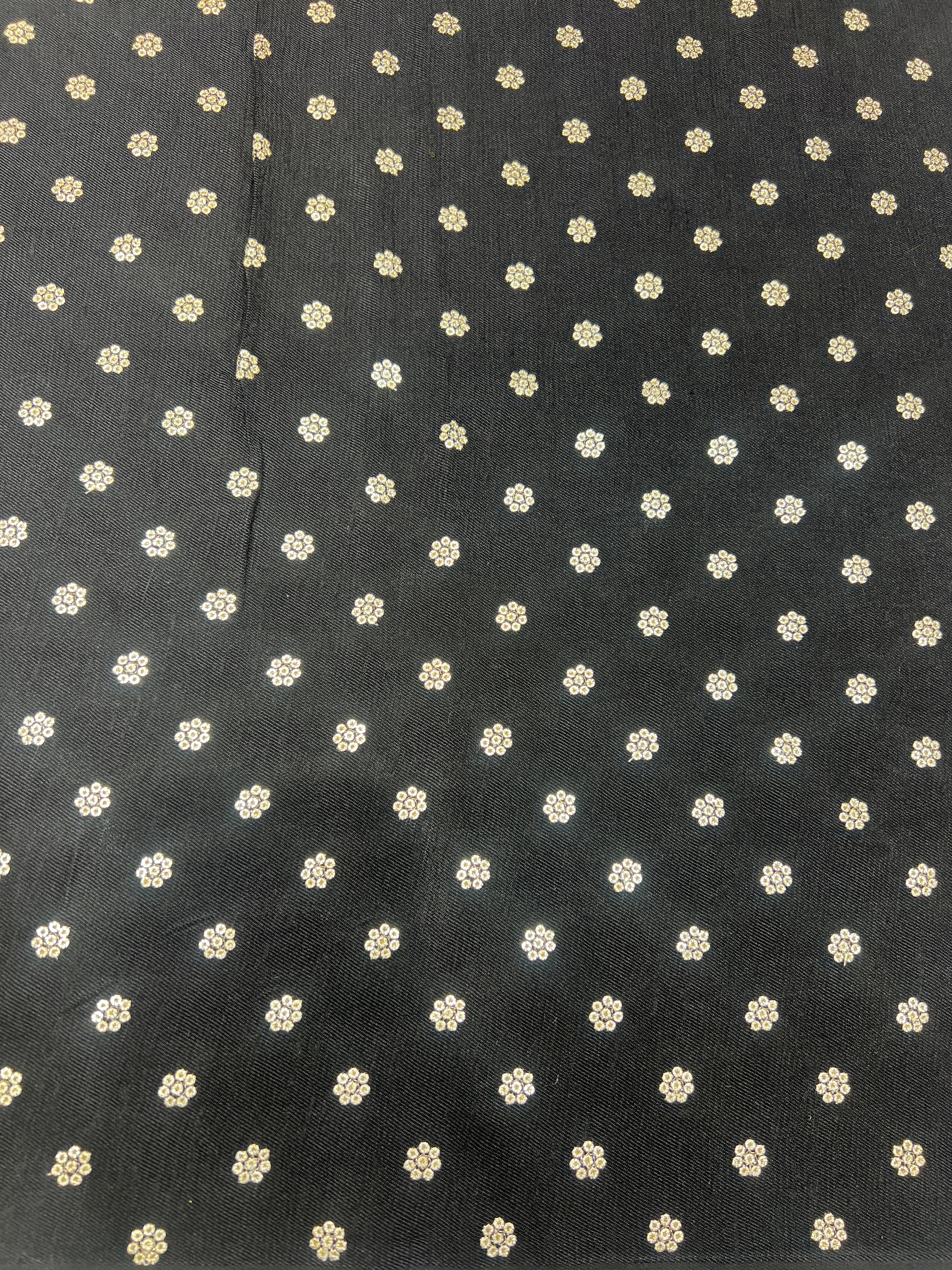 Gold Black Tissue Saree with Zardosi & Sequin Embroidery