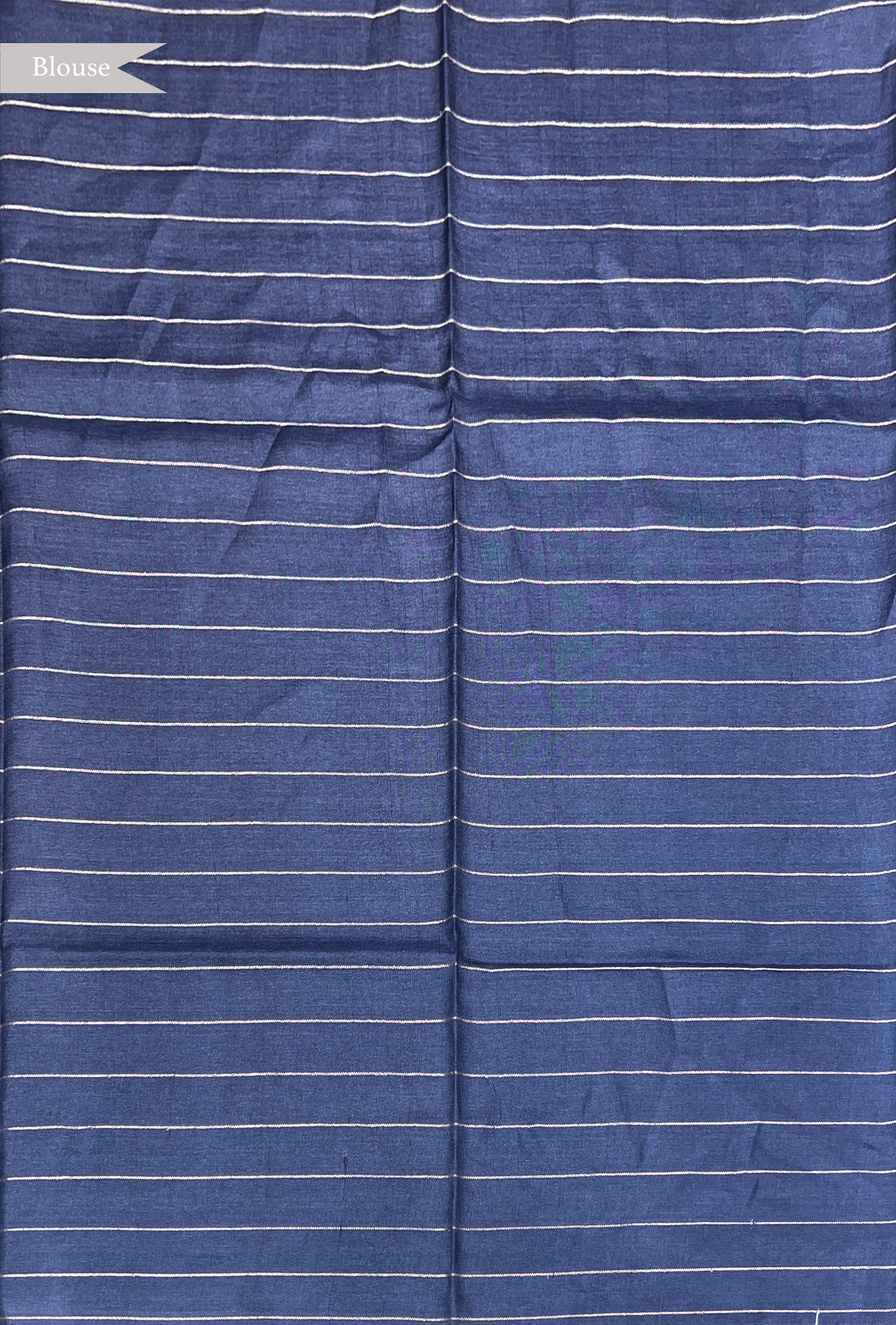 Light Blue Tussar Silk Saree