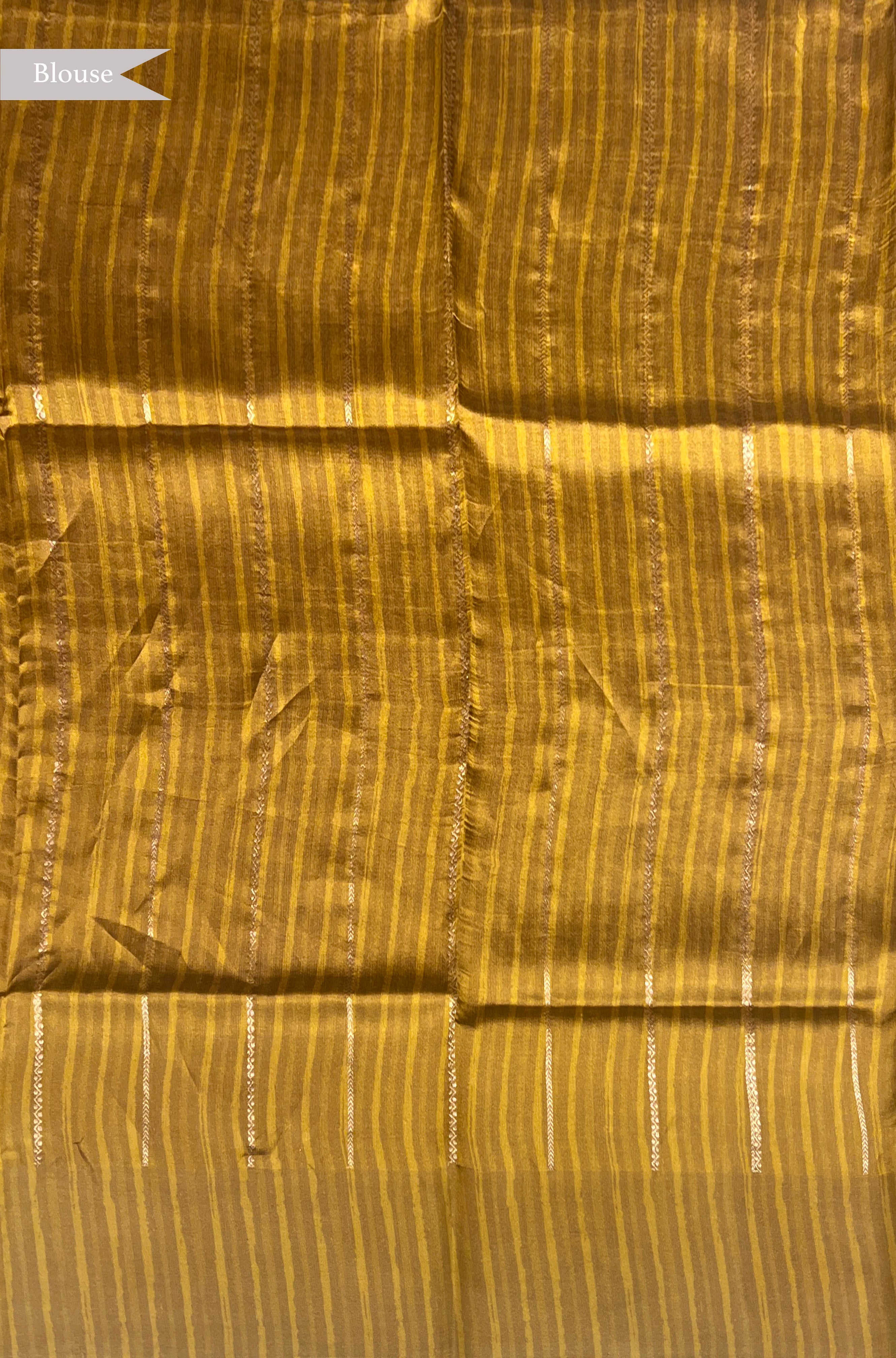 Mustard Chanderi Silk Saree with Floral Digital Print Border