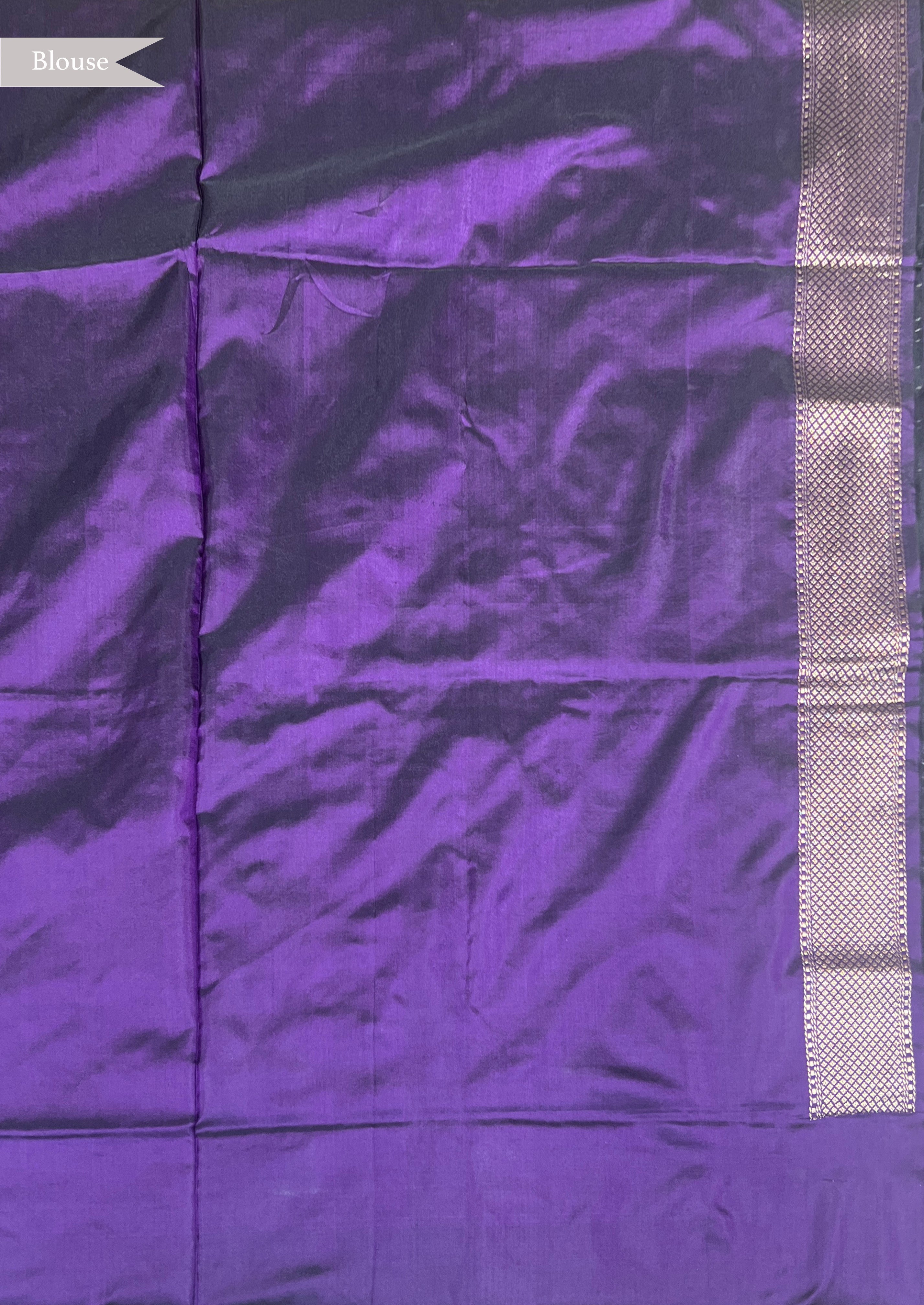 Royal Purple Banarasi Silk Saree with Zari Border and Thread Motifs