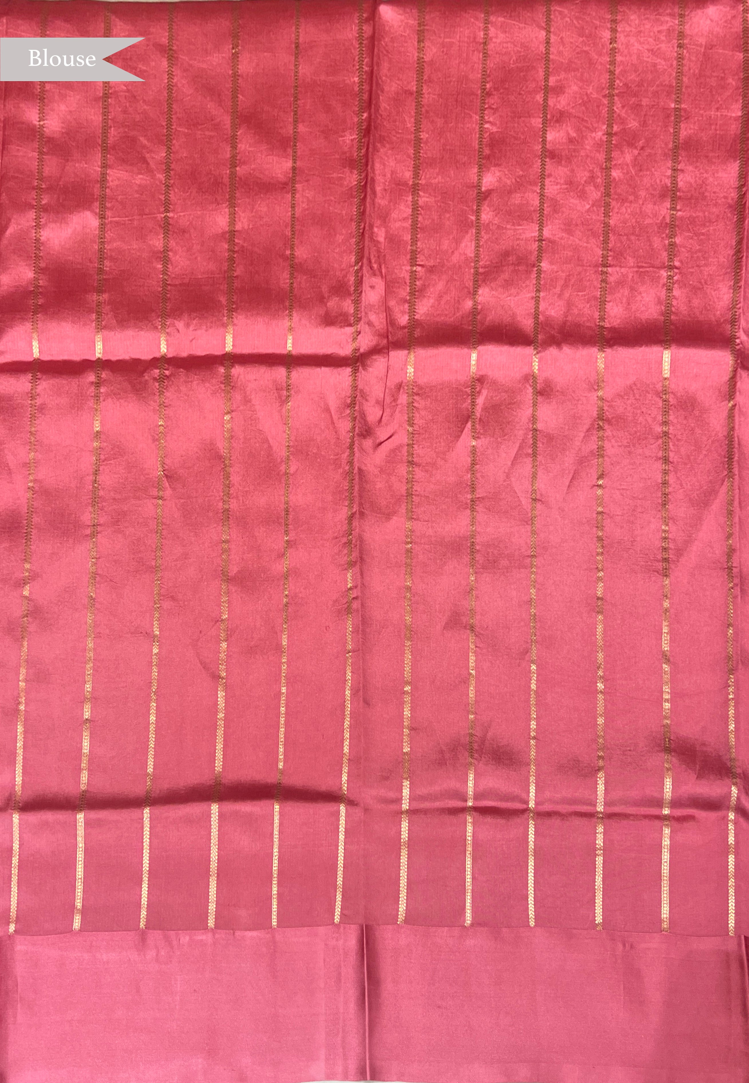 Coral Pink Banarasi Chanderi Silk Saree with Zari Animal Motifs