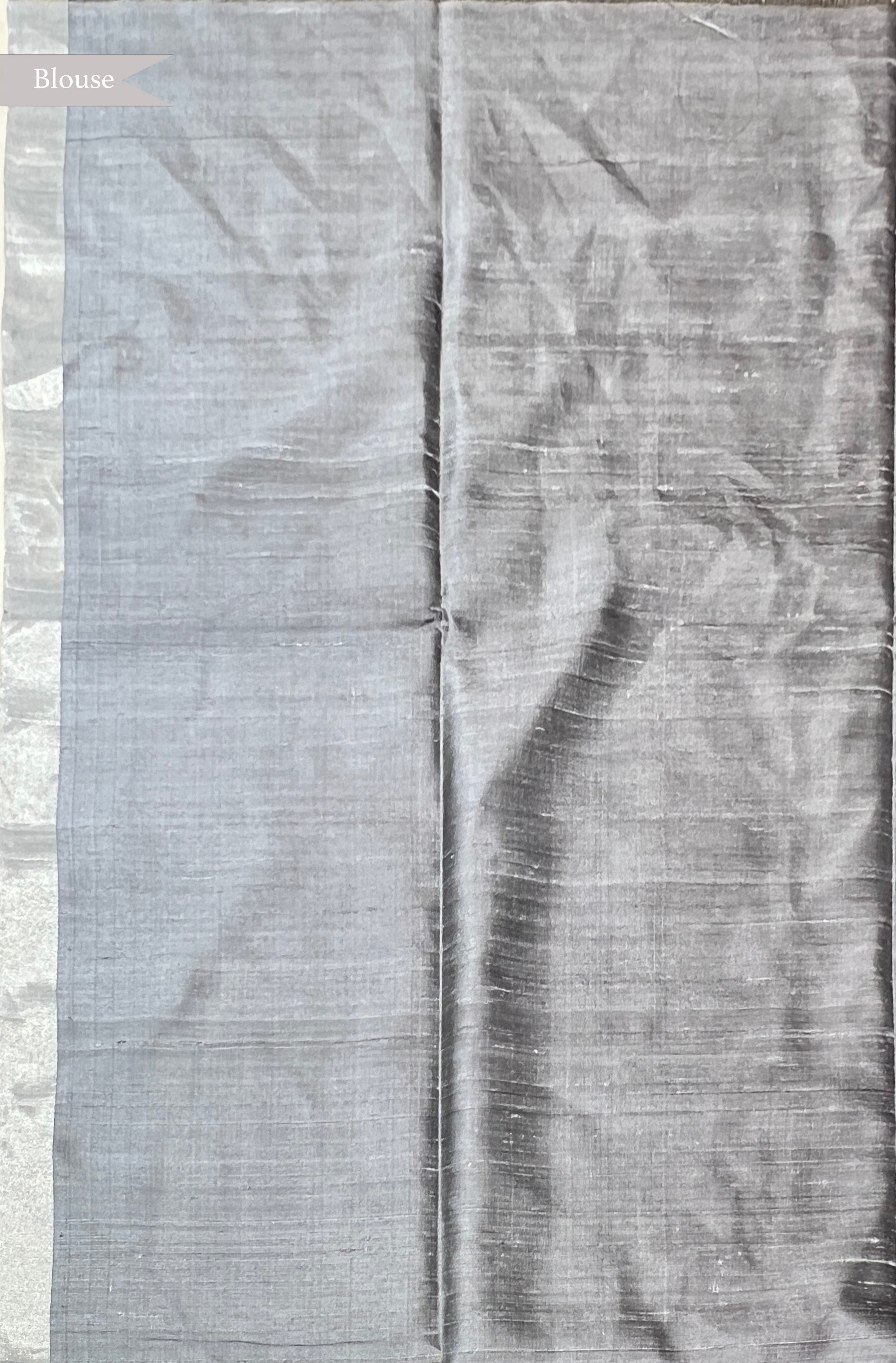 Pink Soft Silk Saree with Silver Butta & Contrast Ash Border