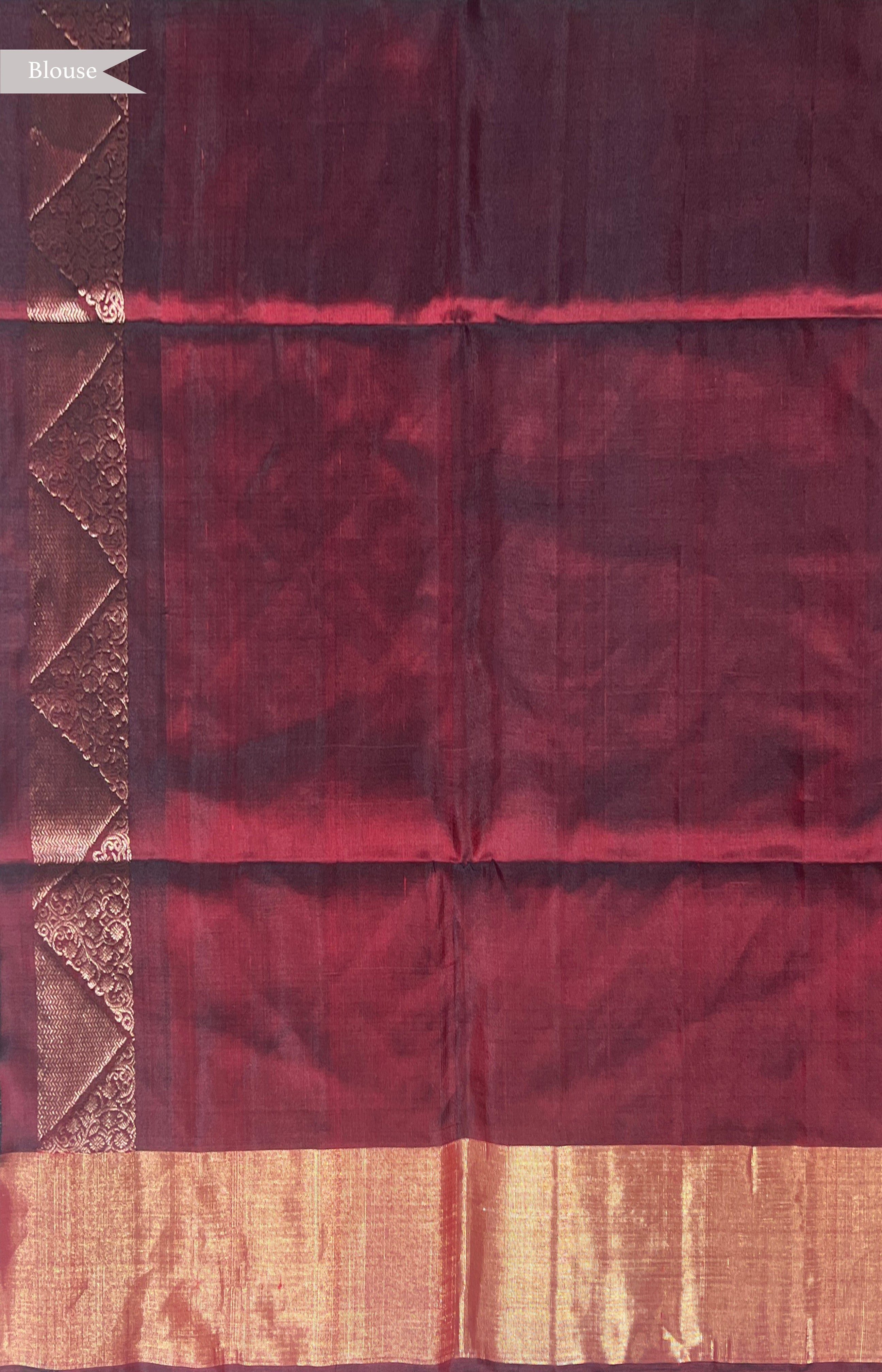 Rust Soft Silk Saree with Fancy Butta & Zari Contrast Border