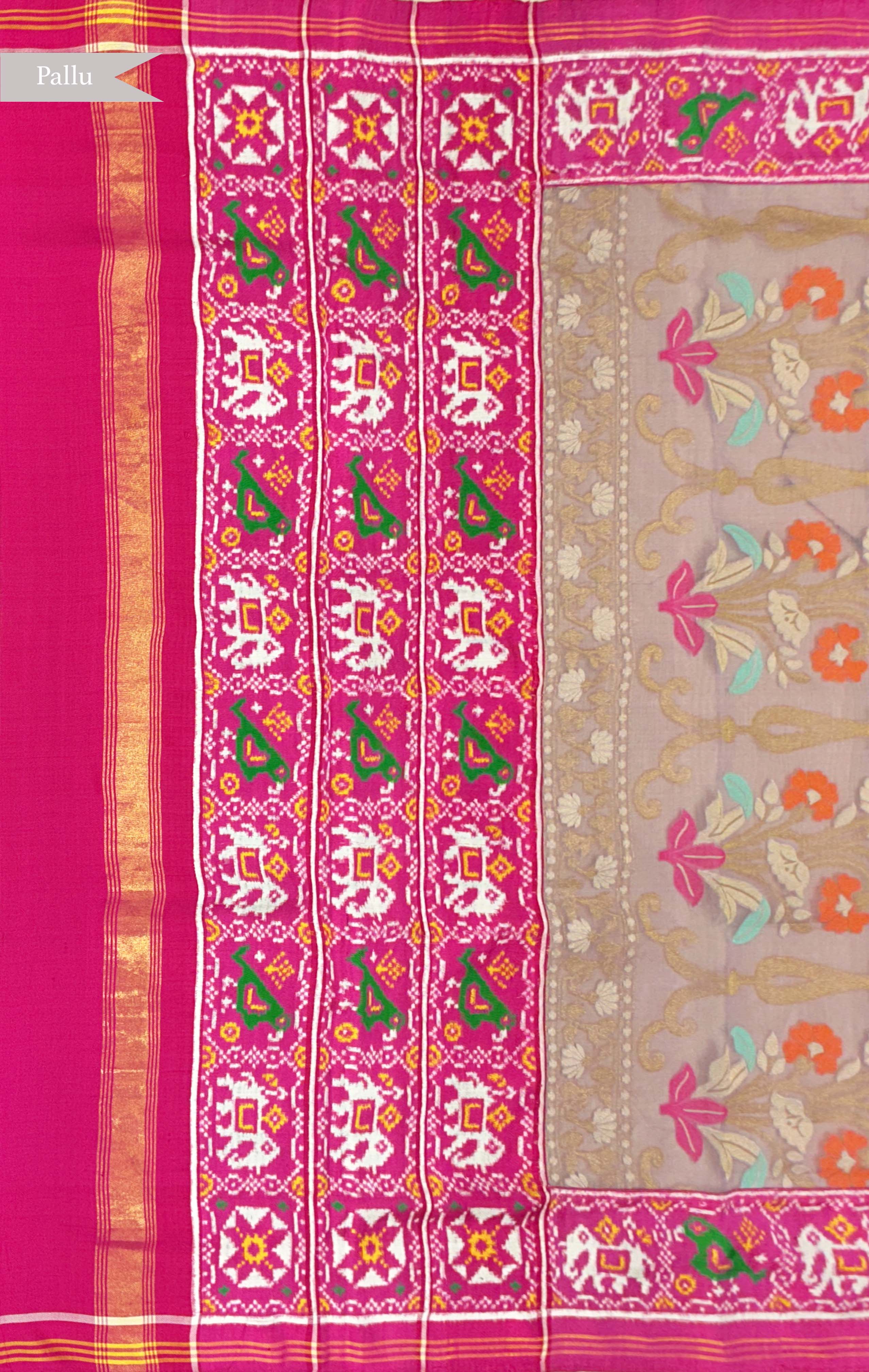 Lavender Kora Silk Saree