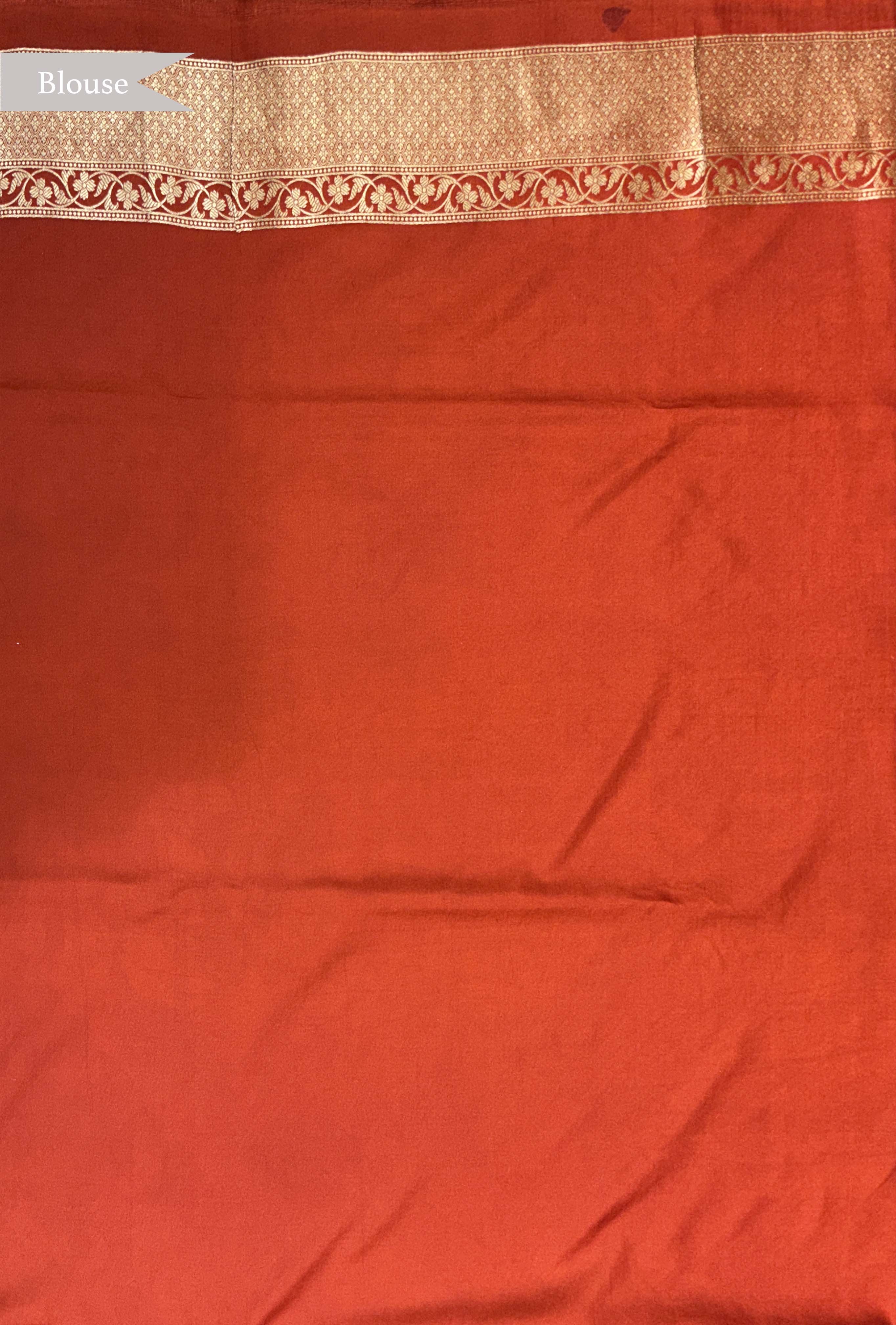 Orange Banarasi Silk Saree