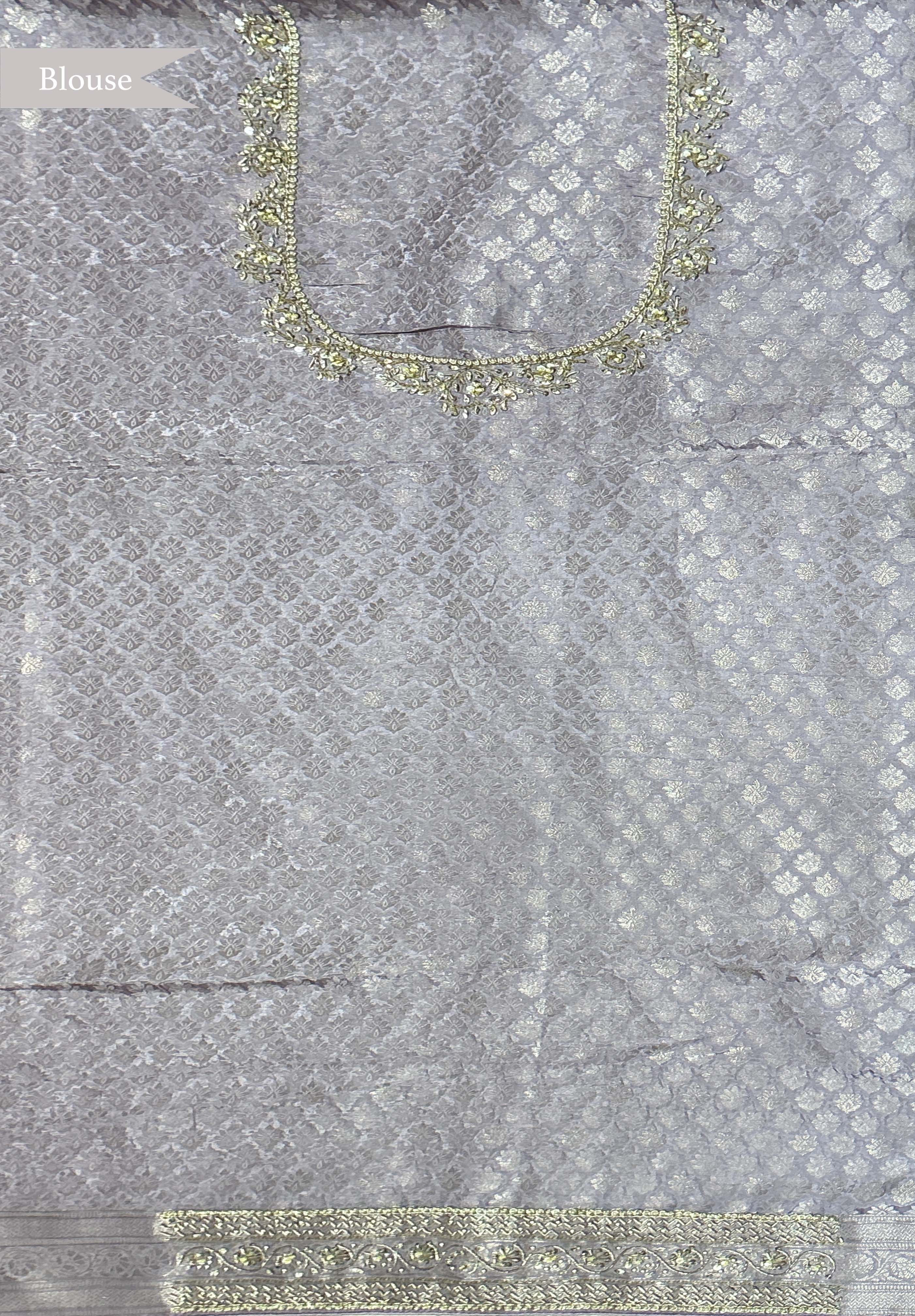 Mauve Banarasi Silk Zari Work Saree
