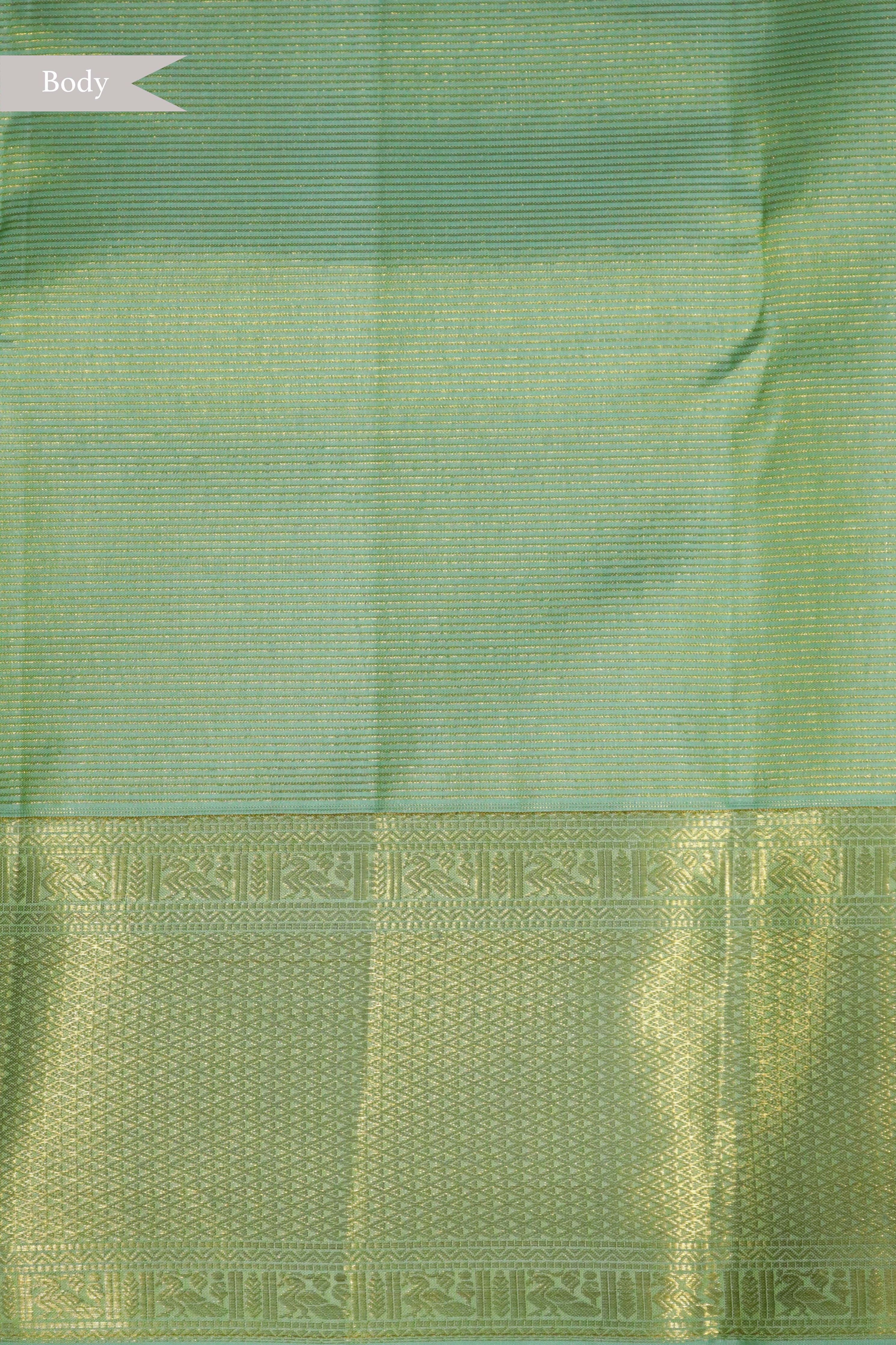 Mint Green Kanchipuram Silk Saree - Mokshaa