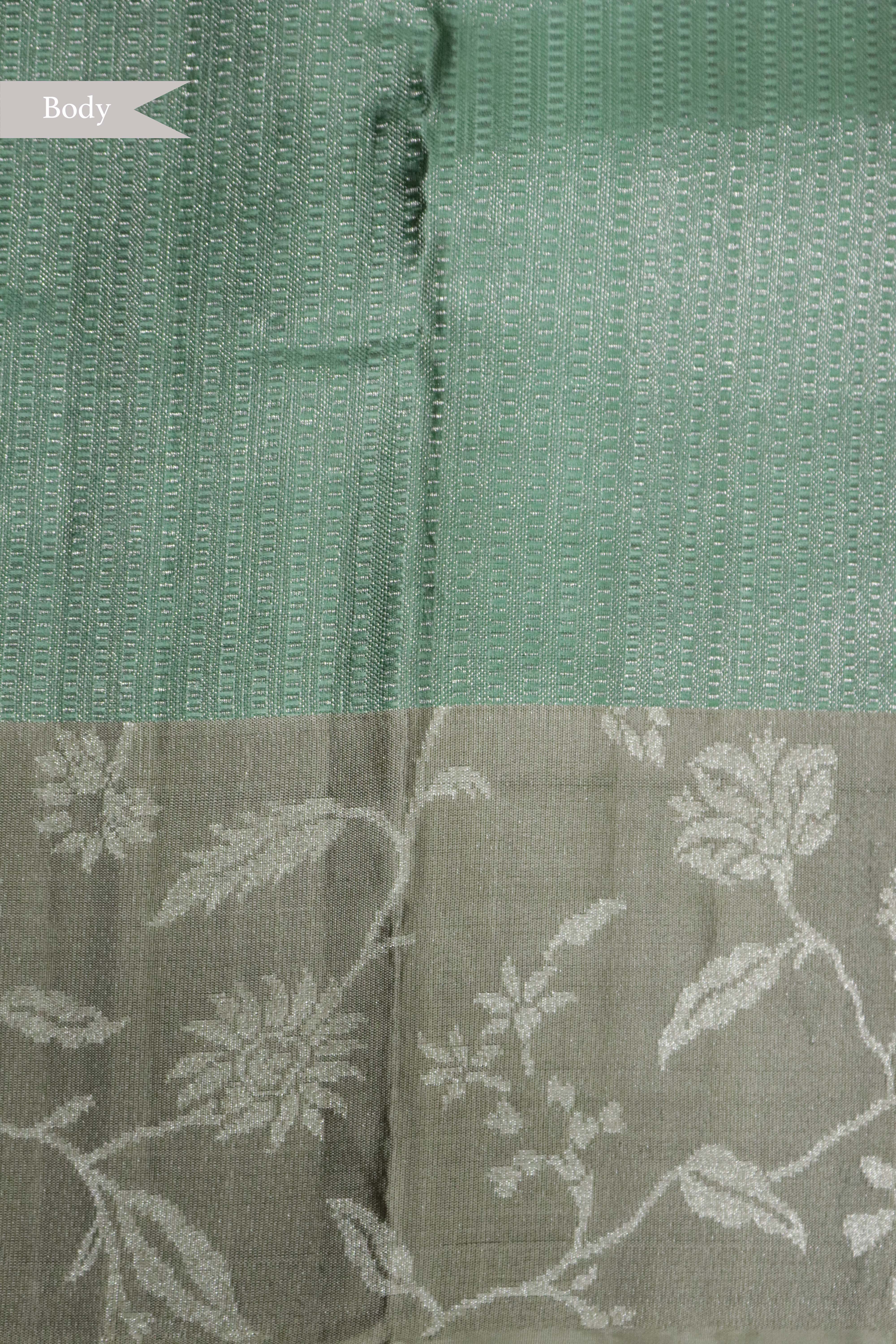Aqua Green Kanchipuram Silk Saree