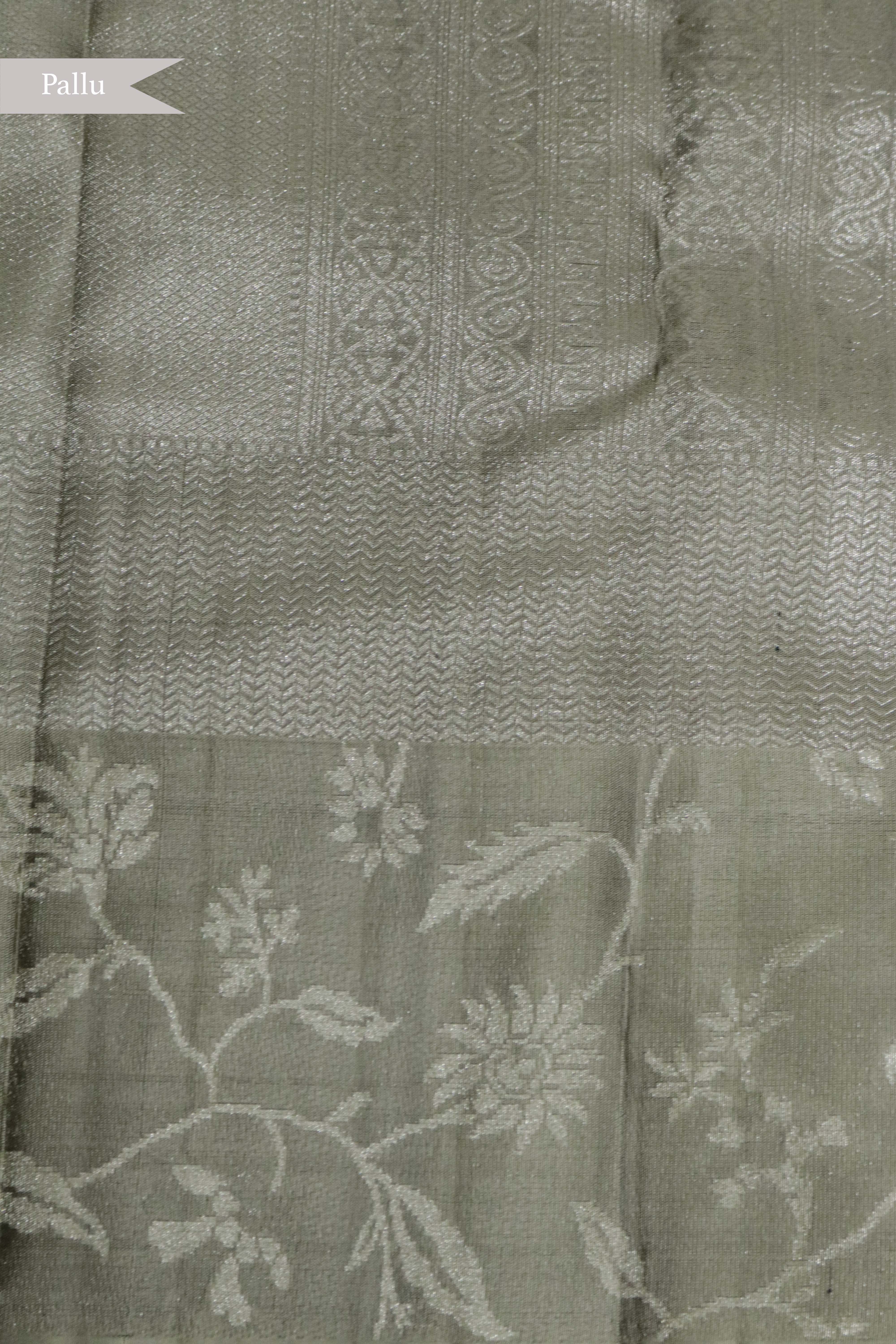 Aqua Green Kanchipuram Silk Saree