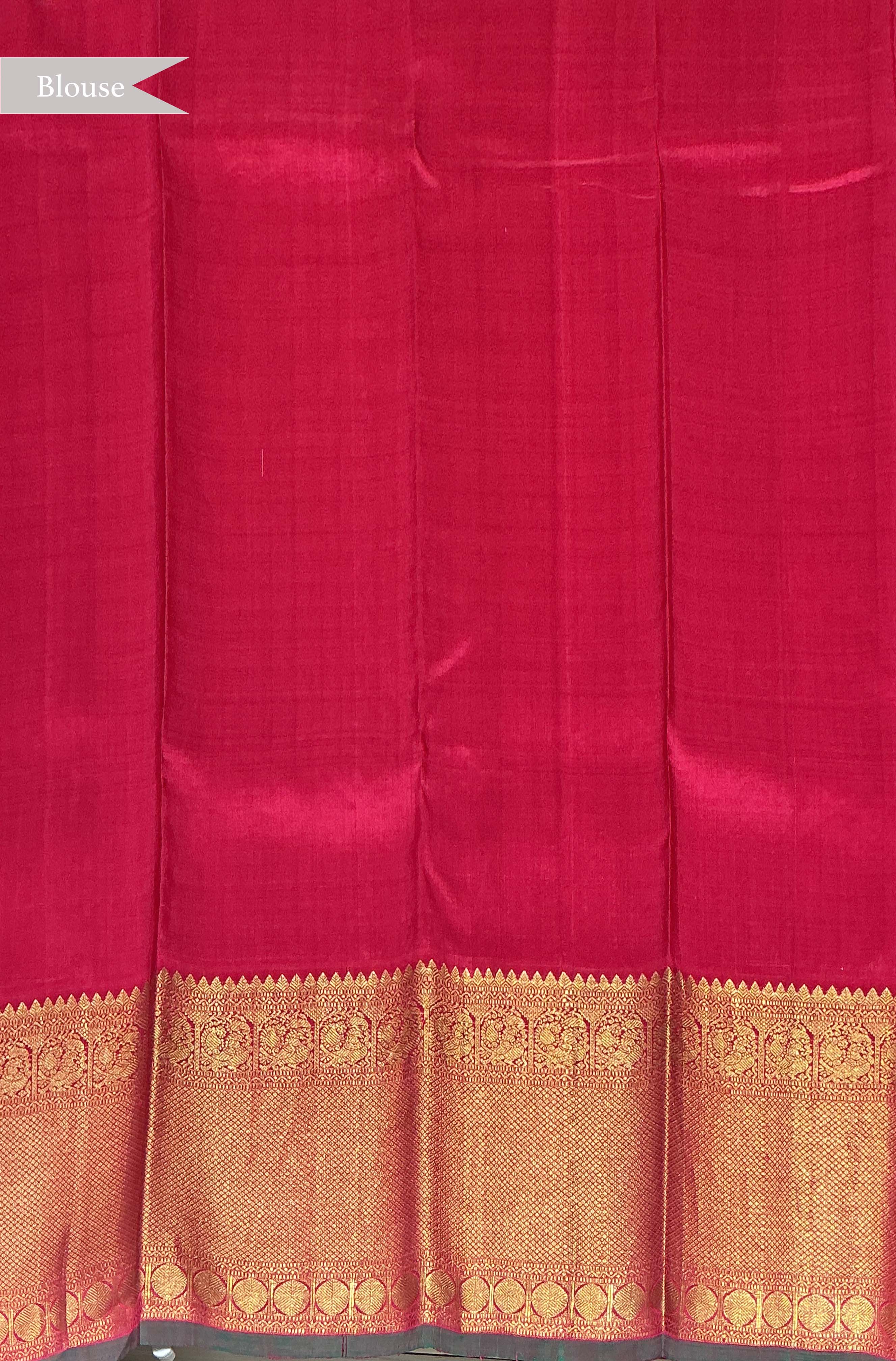 Beige Kalamkari Print Kanchivaram Silk Saree