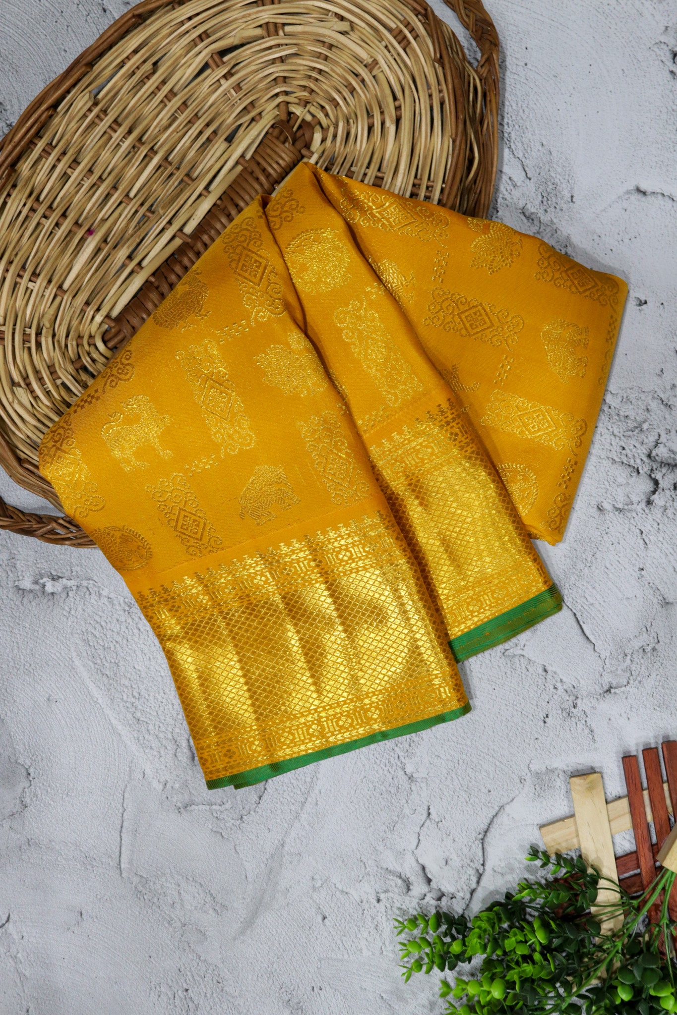 Yellow Kanchivaram Silk Saree