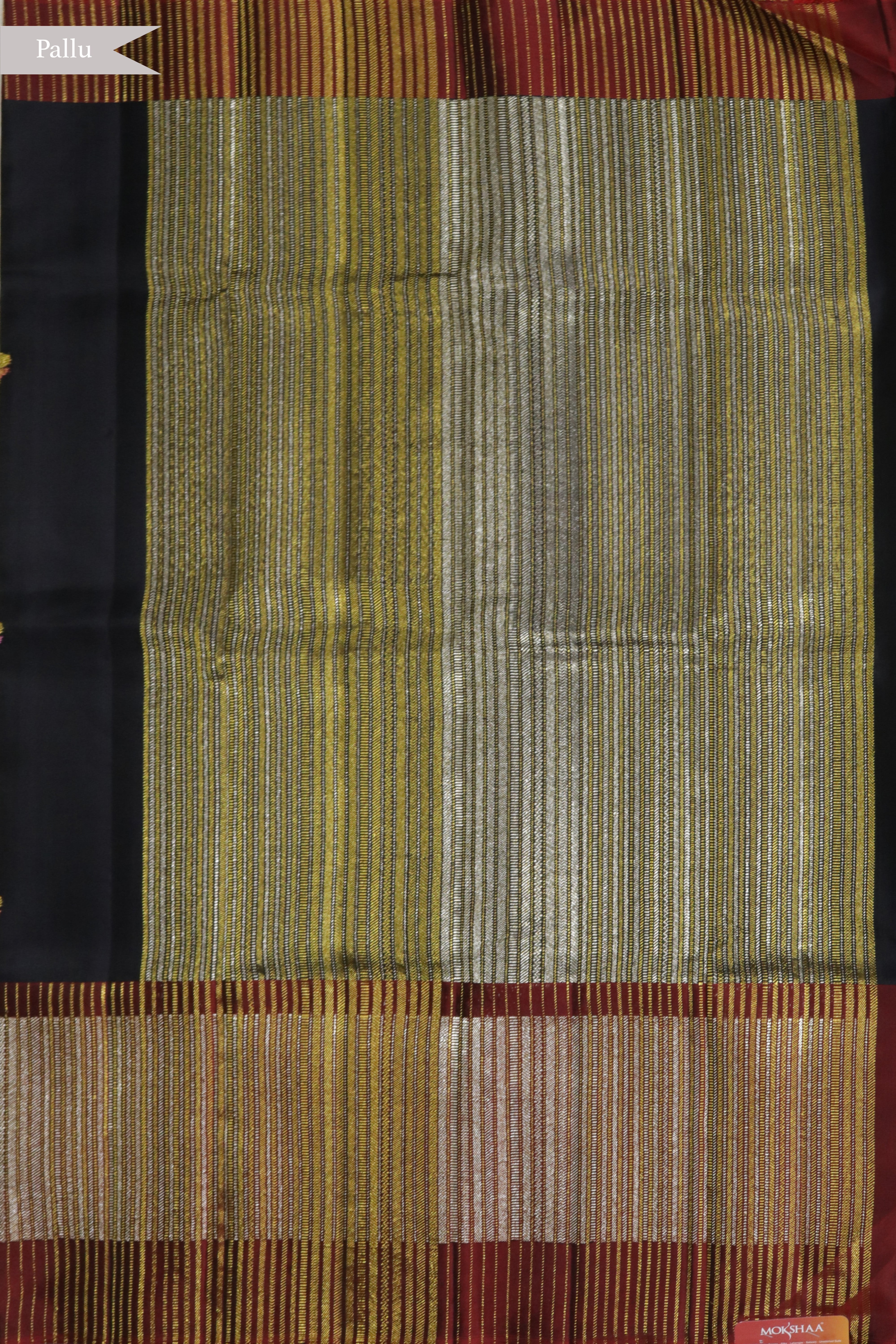 Black Kanchivaram Silk Saree with Fancy Motifs and Contrast Zari Border