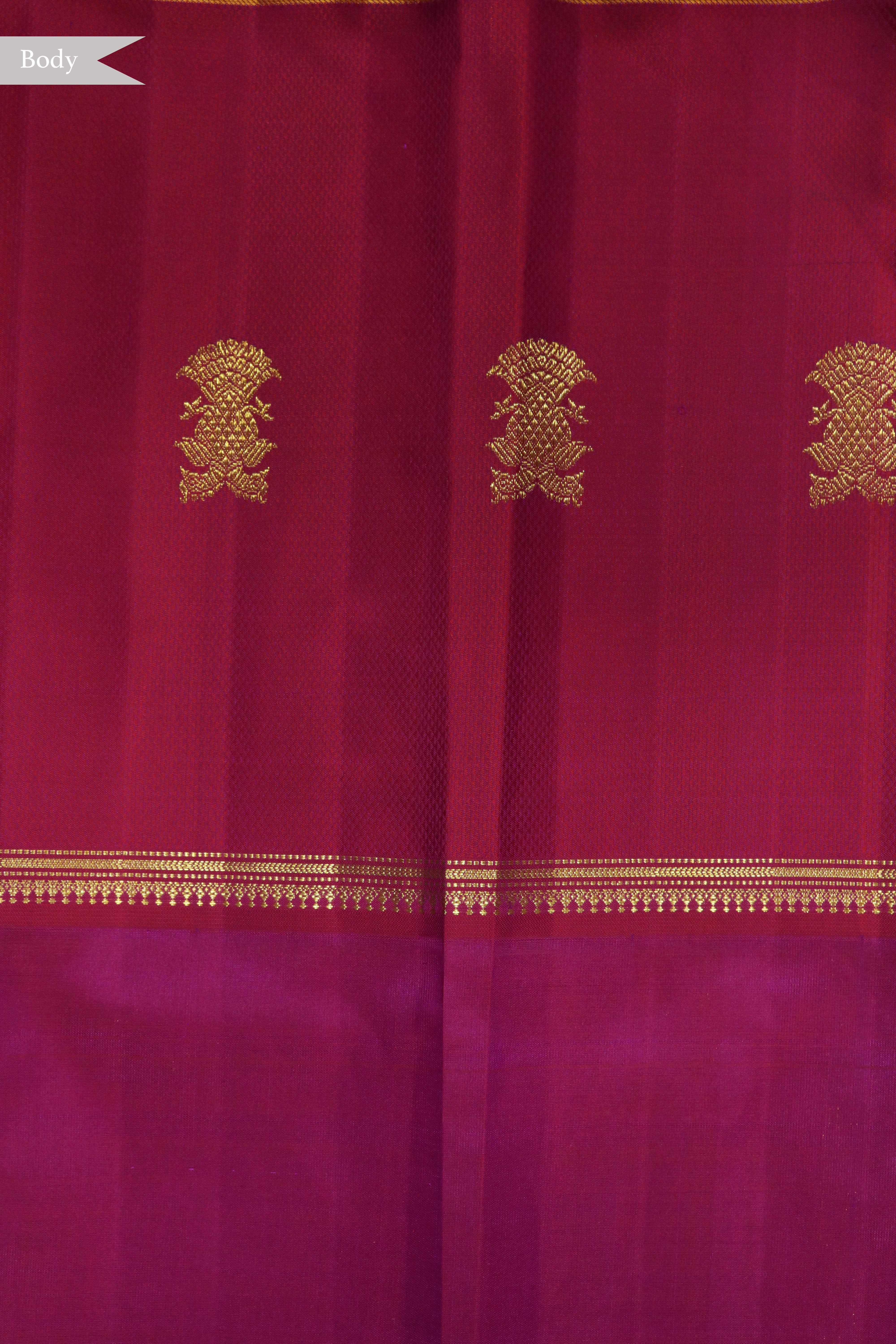 Off White Kanchivaram Silk  Vairaoosi Weaving Pink Border and Zari Motifs